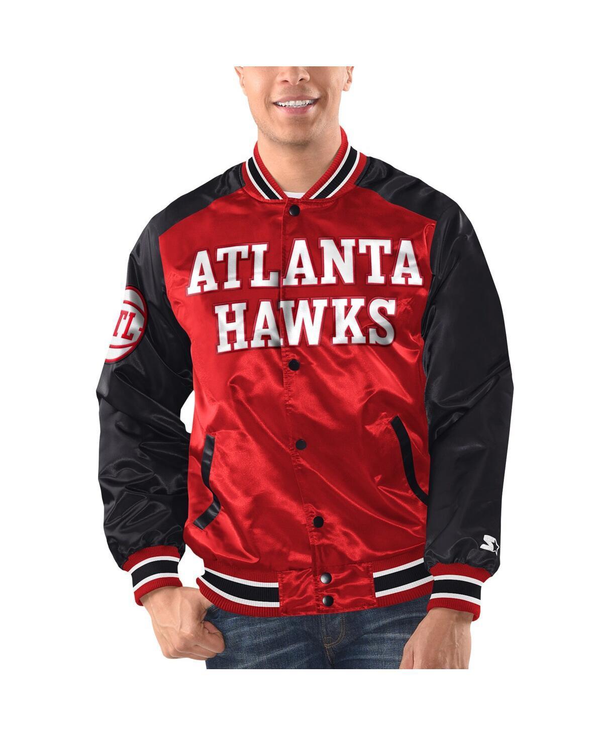 Mens Starter /Black Atlanta Hawks Renegade Satin Full-Snap Varsity Jacket Product Image