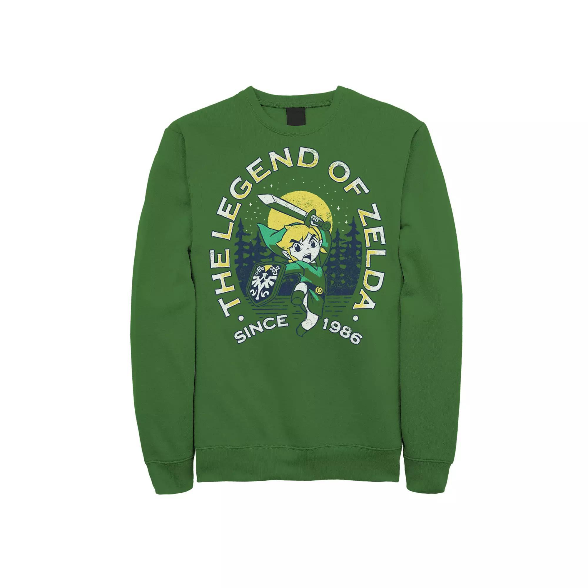 Men's The Legend Of Zelda Since 1986 Sweatshirt, Size: XL, Kelly Product Image
