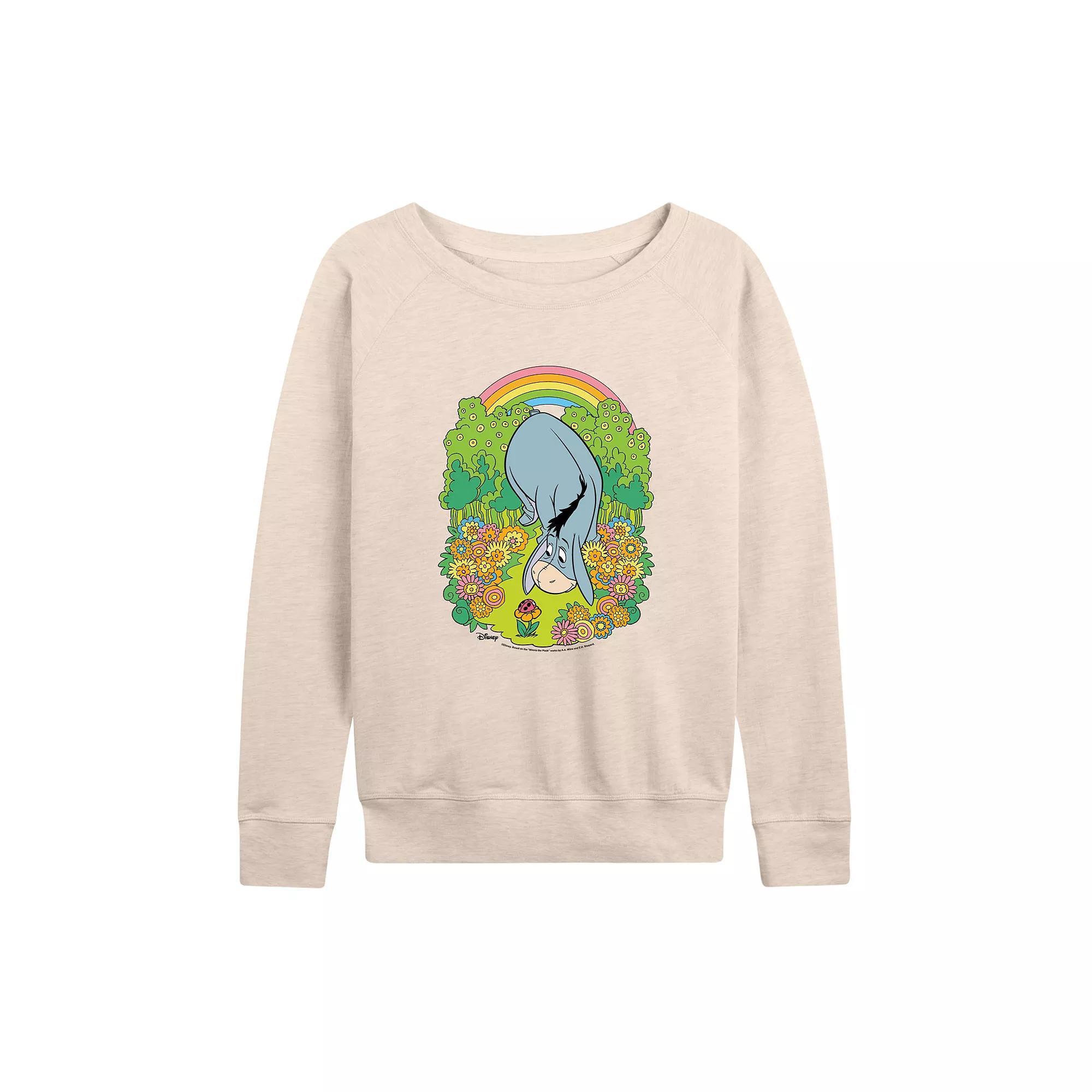 Disney's Winnie the Pooh Eeyore Women's Flowers French Terry Long Sleeve Tee, Girl's,  Product Image
