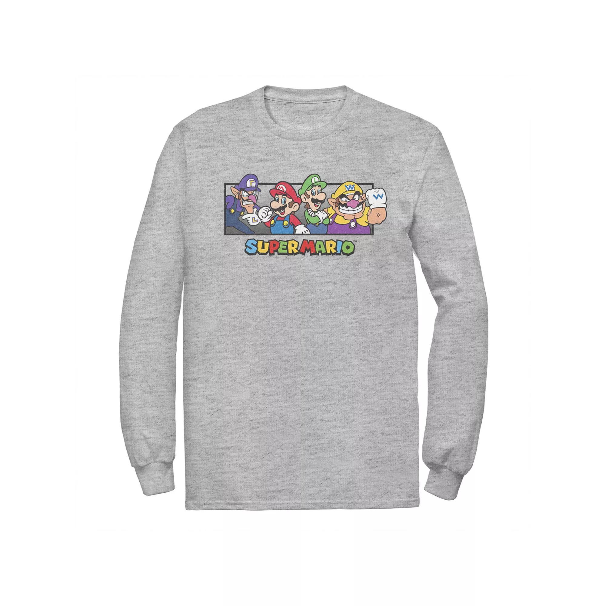 Men's Super Mario Bros. Character Collage Portrait Tee, Size: XXL, Athletic Grey Product Image