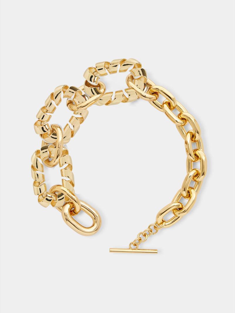 Gold oversized XL link twist necklace Product Image