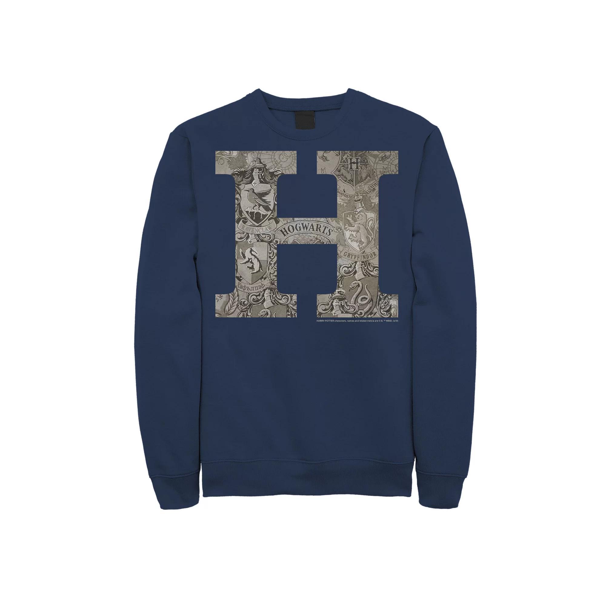 Men's Harry Potter H Hogwarts Crest Fill Sweatshirt,  Product Image