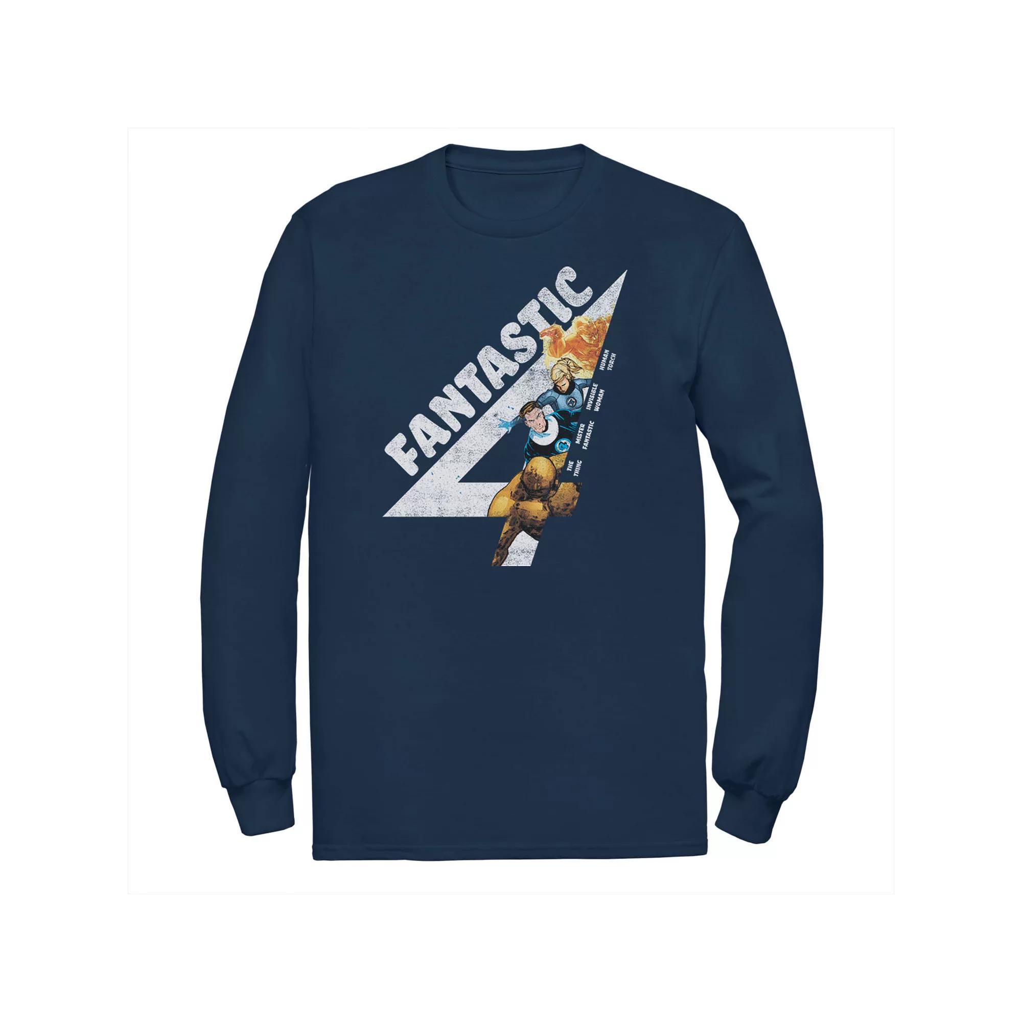 Men's Marvel Fantastic Four Group Shot Logo Fill Tee, Size: 3XL, Blue Product Image