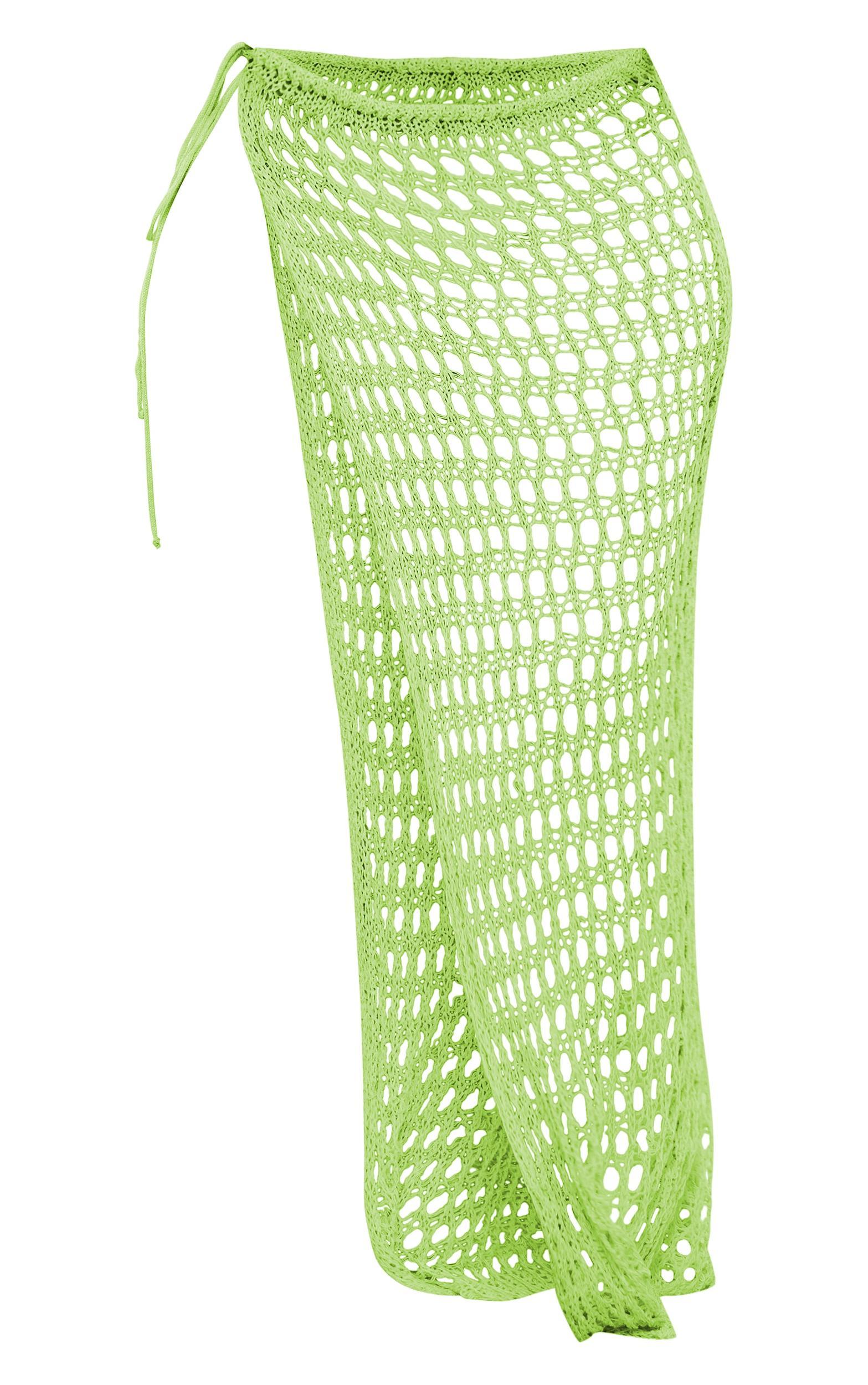 Shape Lime Knitted Low Rise Maxi Skirt Product Image
