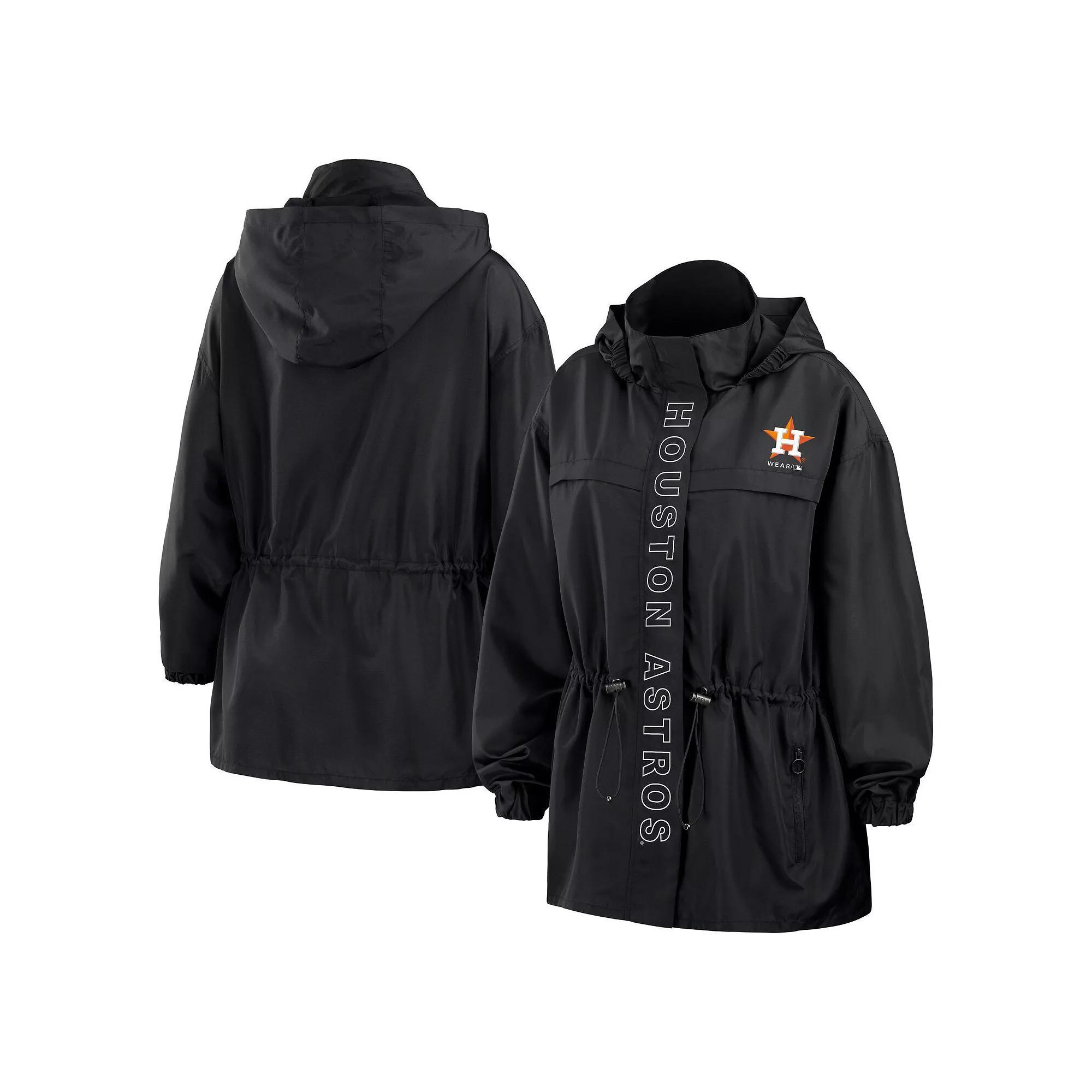 Women's WEAR by Erin Andrews Black Houston Astros Full-Zip Windbreaker Hoodie Jacket,  Product Image