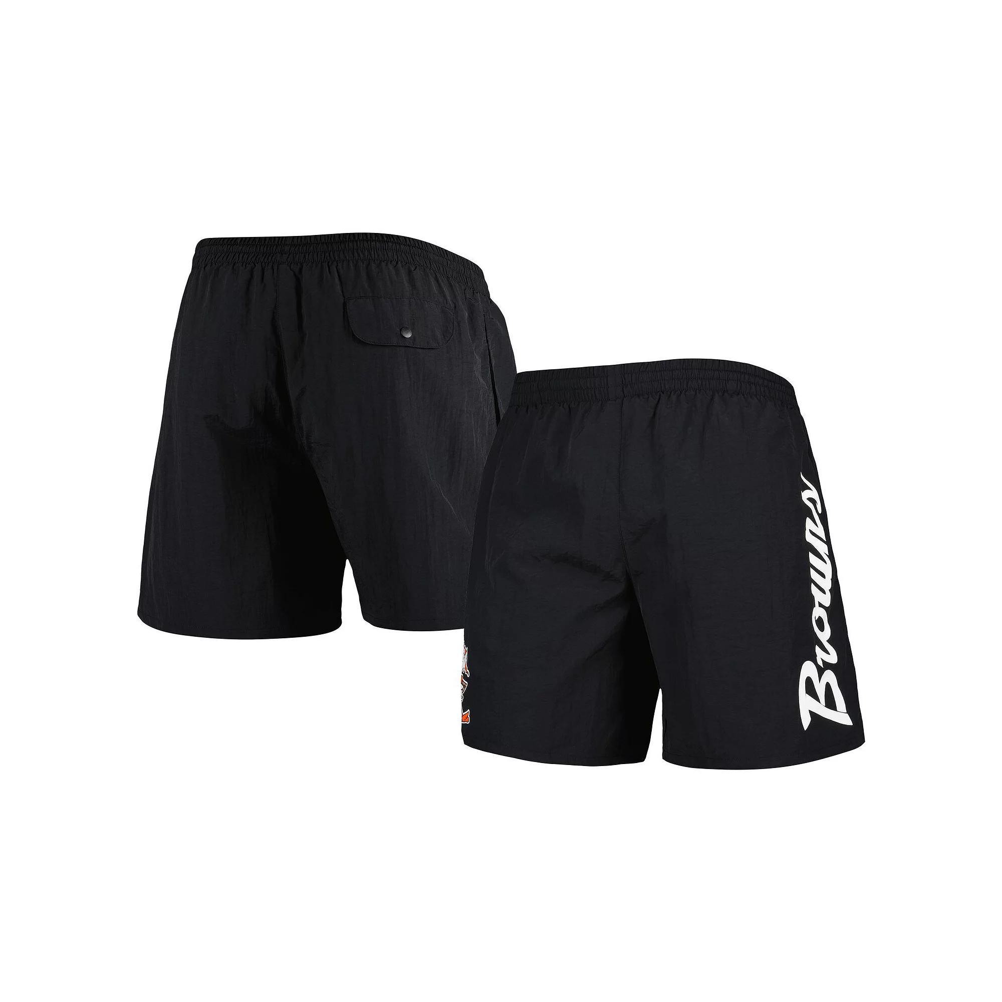 Men's Mitchell & Ness Black Cleveland Browns Team Essentials Nylon Shorts,  Product Image