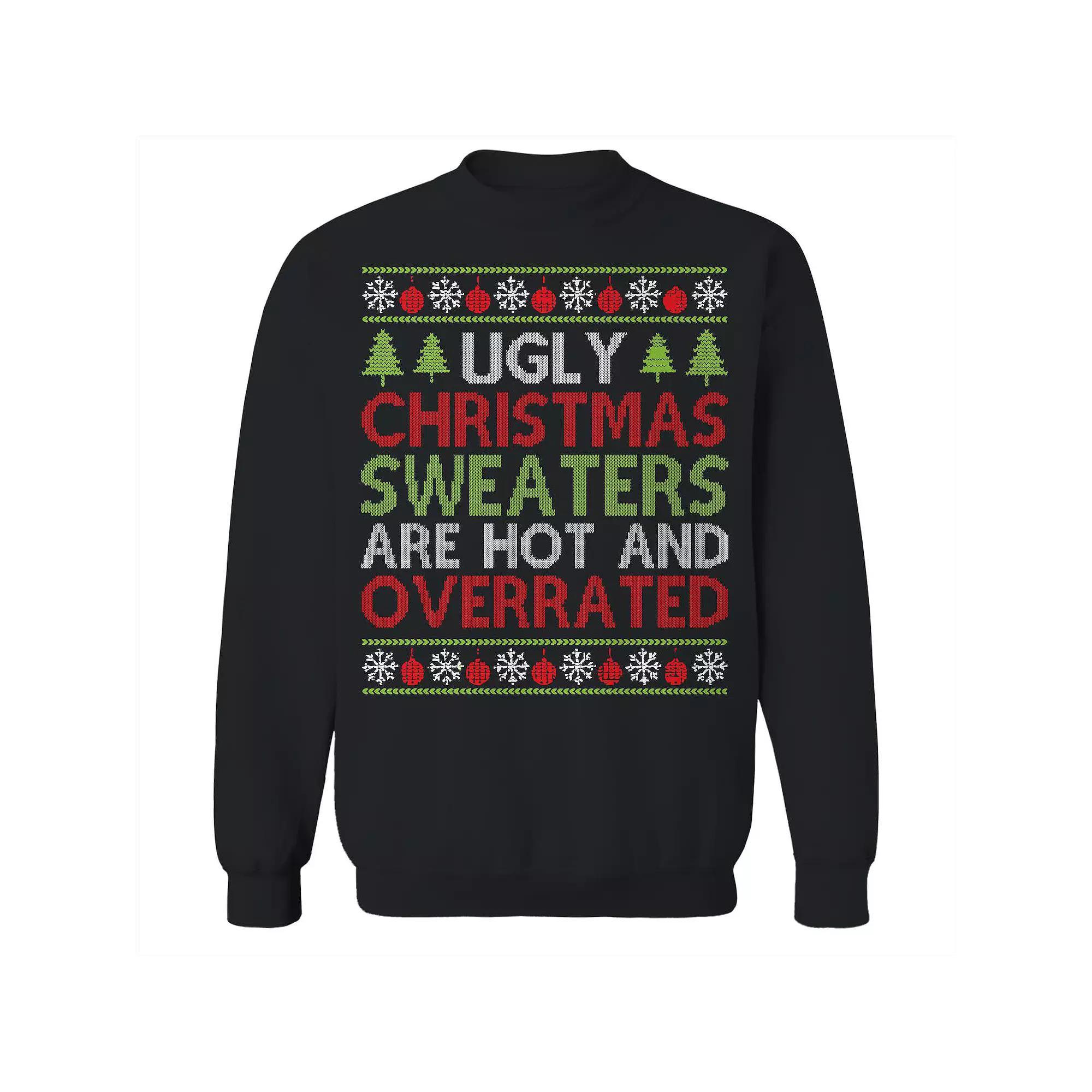 Men's Ugly Christmas Sweaters Overrated Graphic Sweatshirt, Adult Unisex,  Product Image