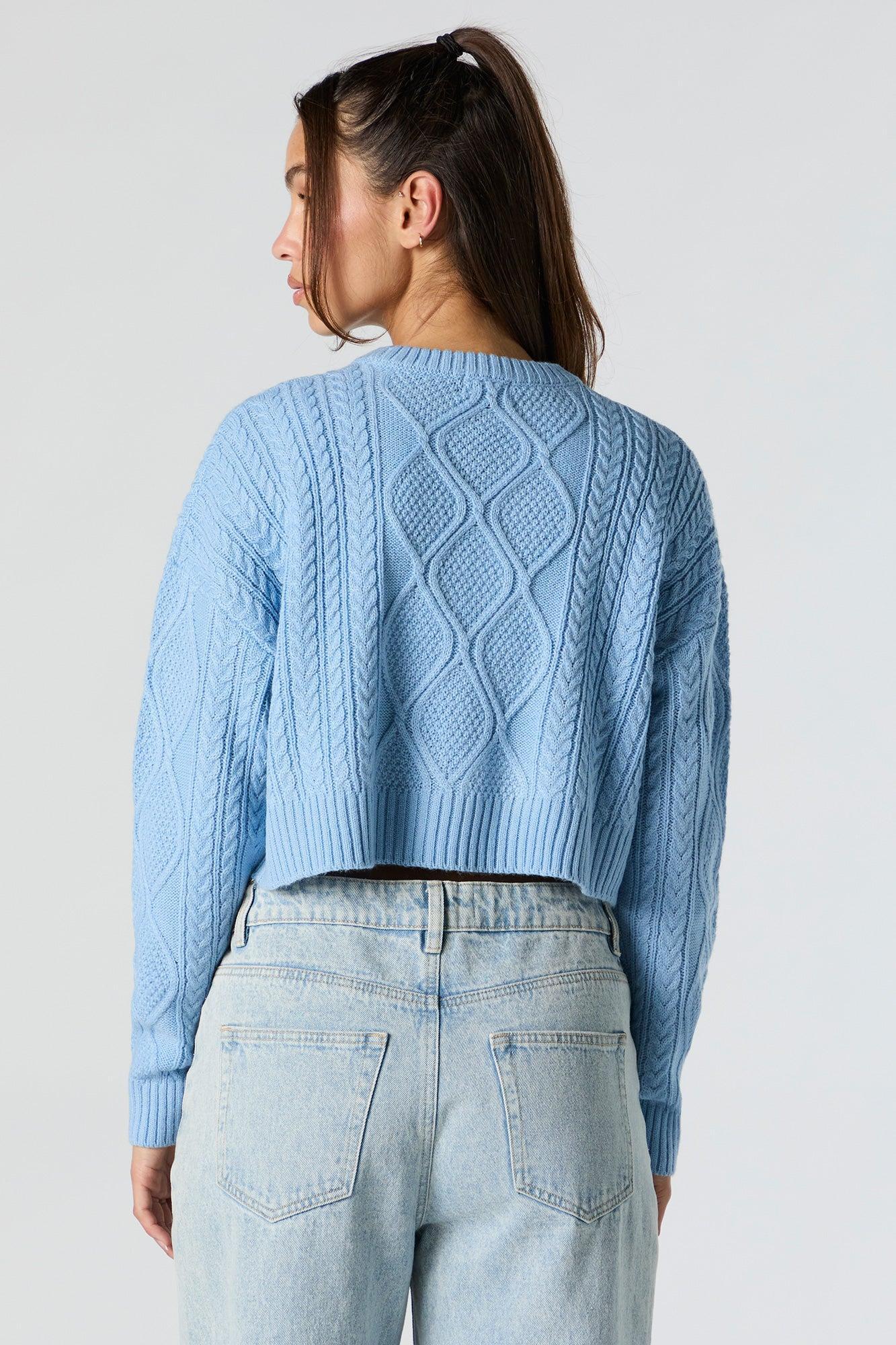 Cable Knit Cropped Sweater Female Product Image