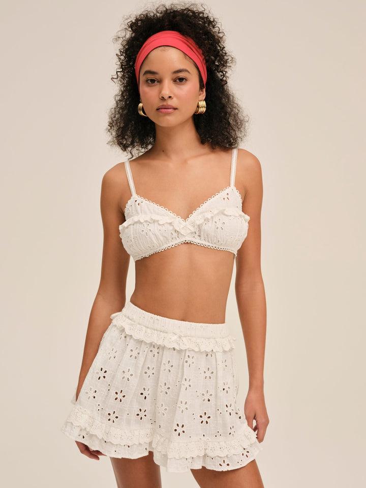 Dreamy Daisy Bra Top — White Product Image