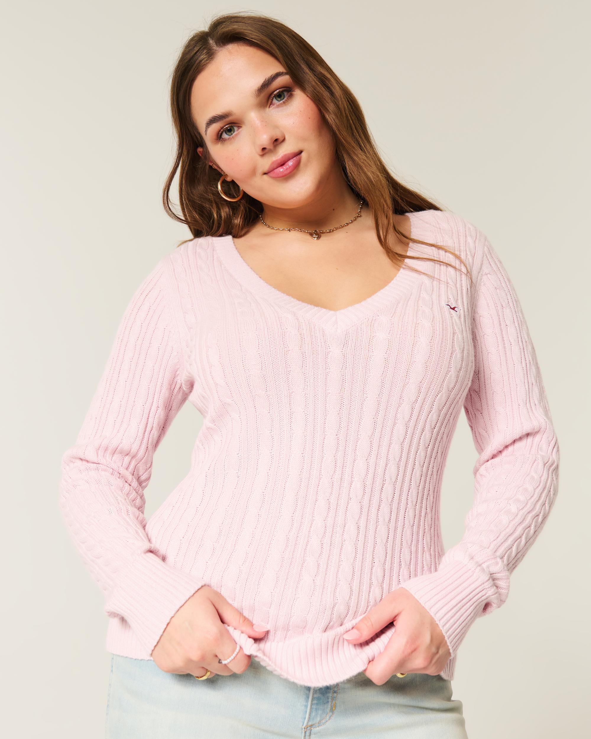 Cable-Knit Icon V-Neck Sweater Product Image
