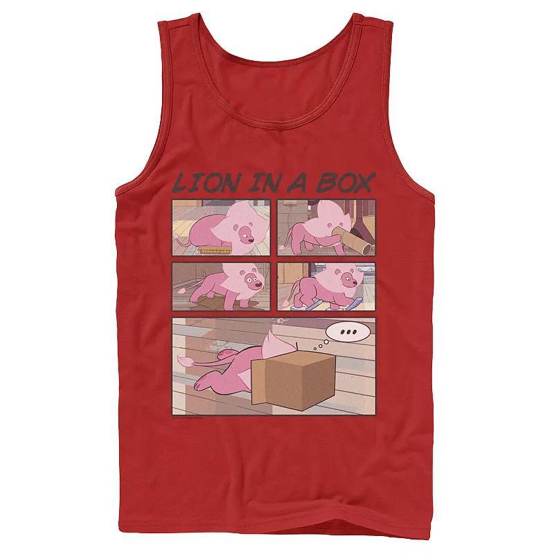 Men's Cartoon Network Stevens Universe Lion In A Box Comic Strip Tank Top, Size: Small, Red Product Image