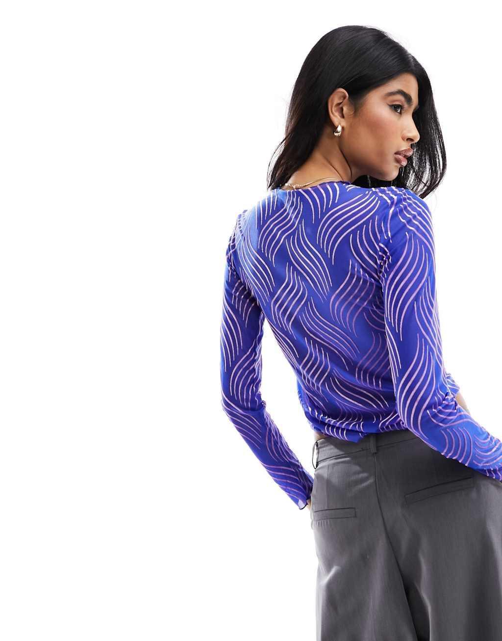 Pieces mesh textured top Product Image