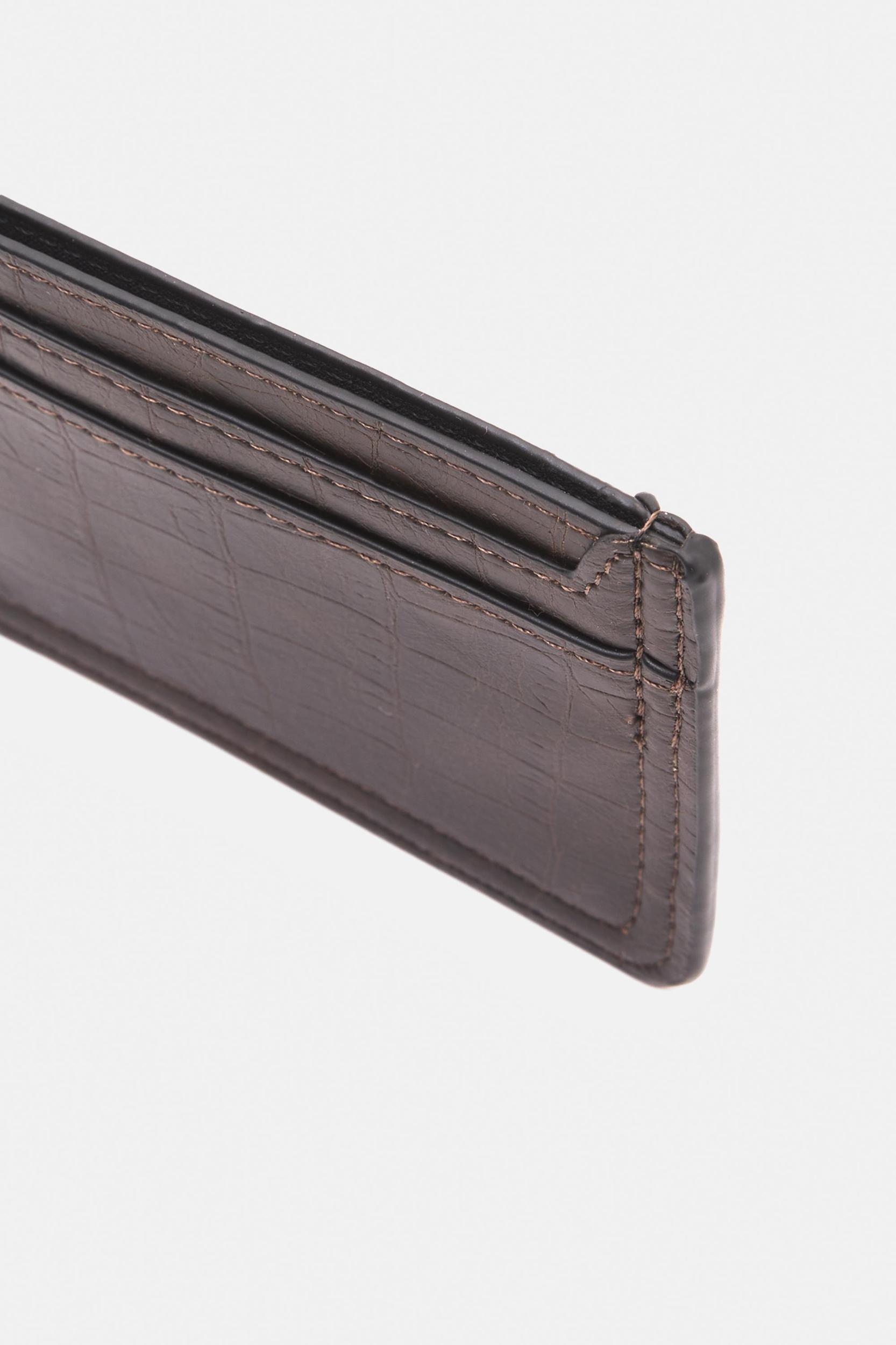 Textured leather effect card holder Product Image