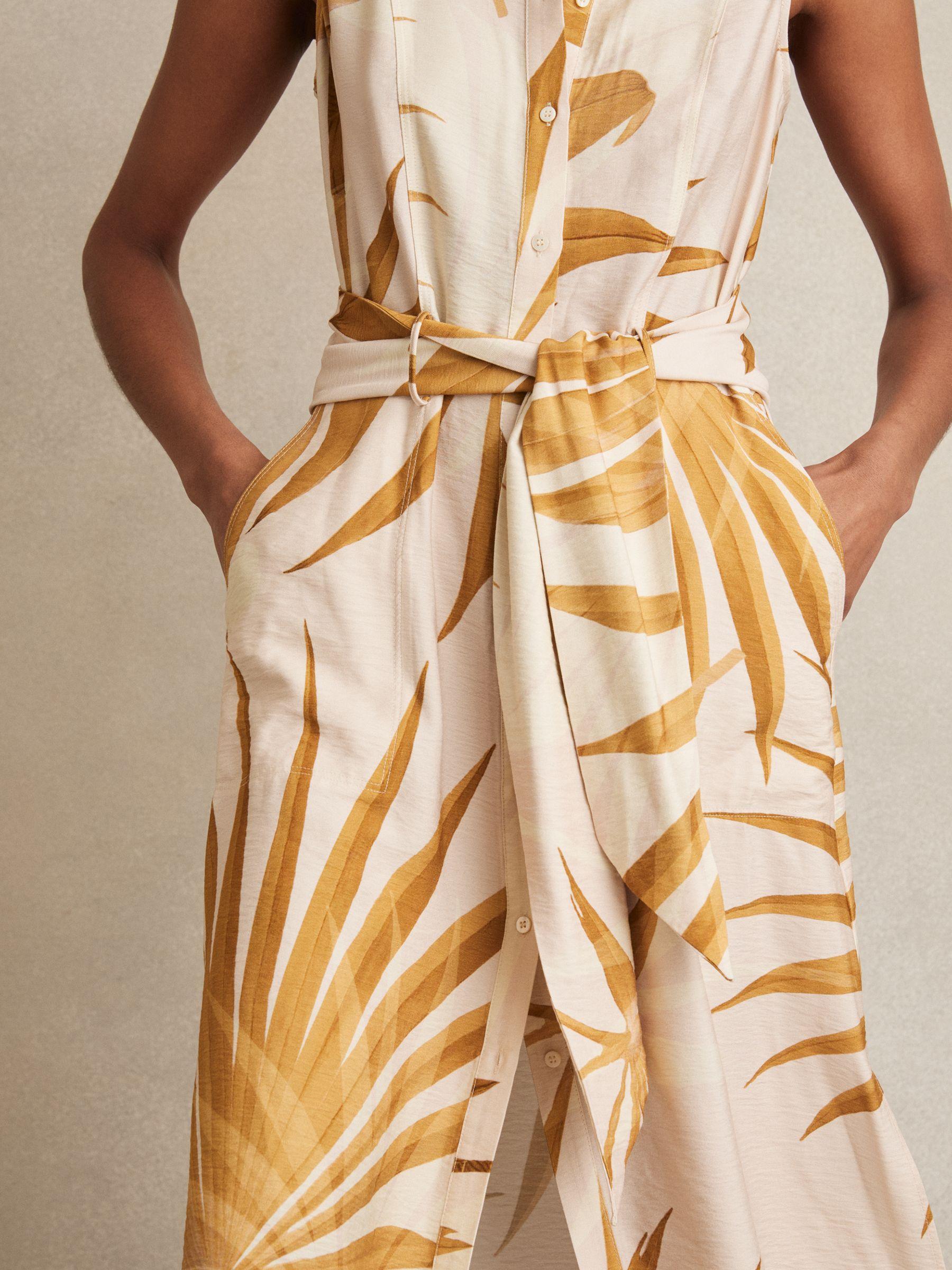 Petite Cotton Craft-Stitch Shirred Midi Dress in Khaki Product Image