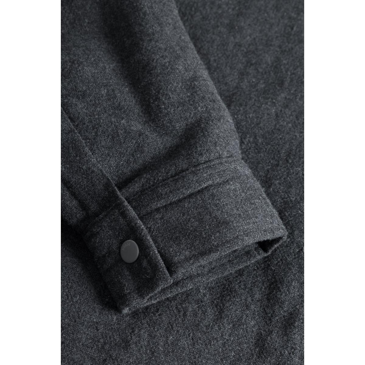 Hjalmer Insulated Wool Overshirt Charcoal Melange Product Image