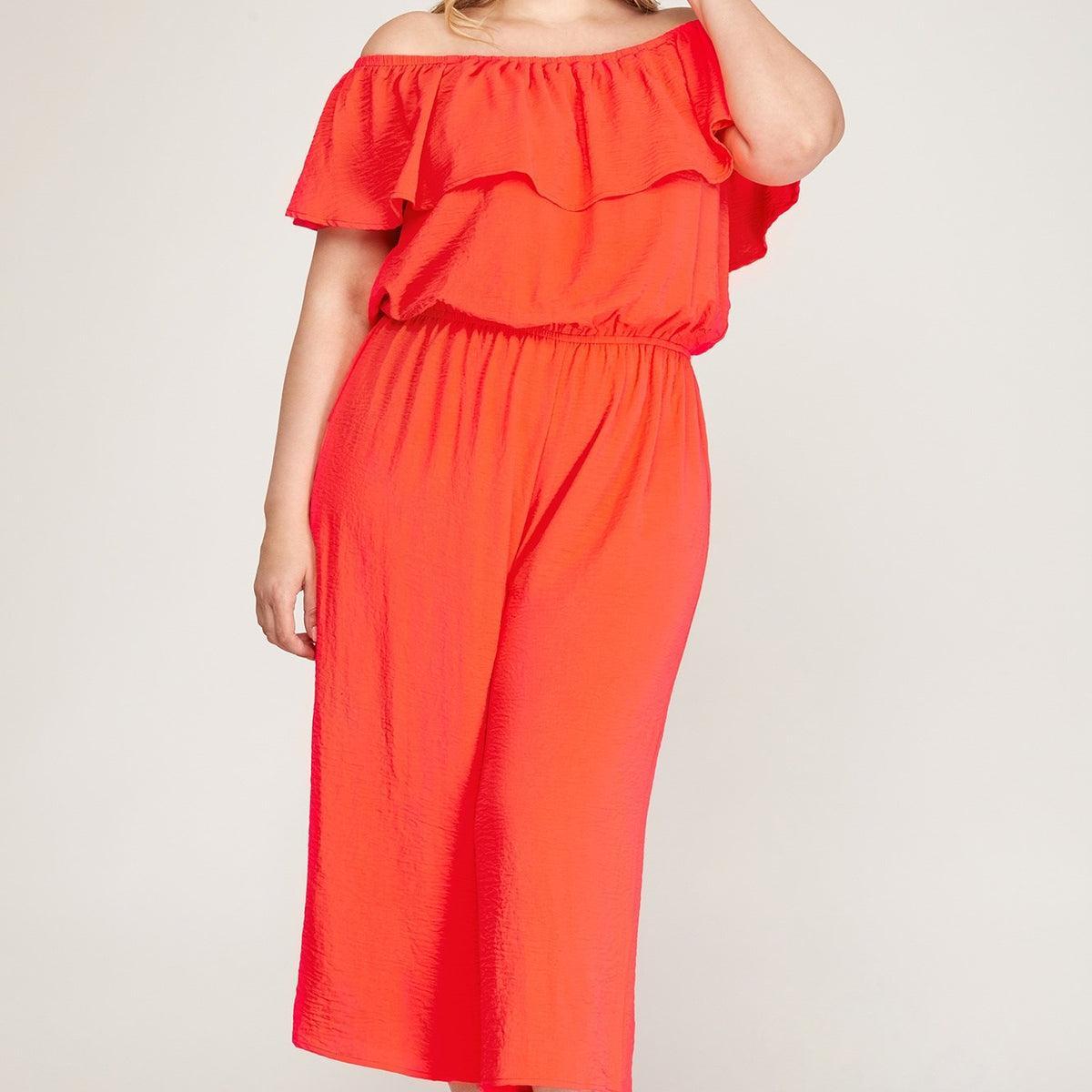 Ruffled Off-Shoulder Jumpsuit Product Image