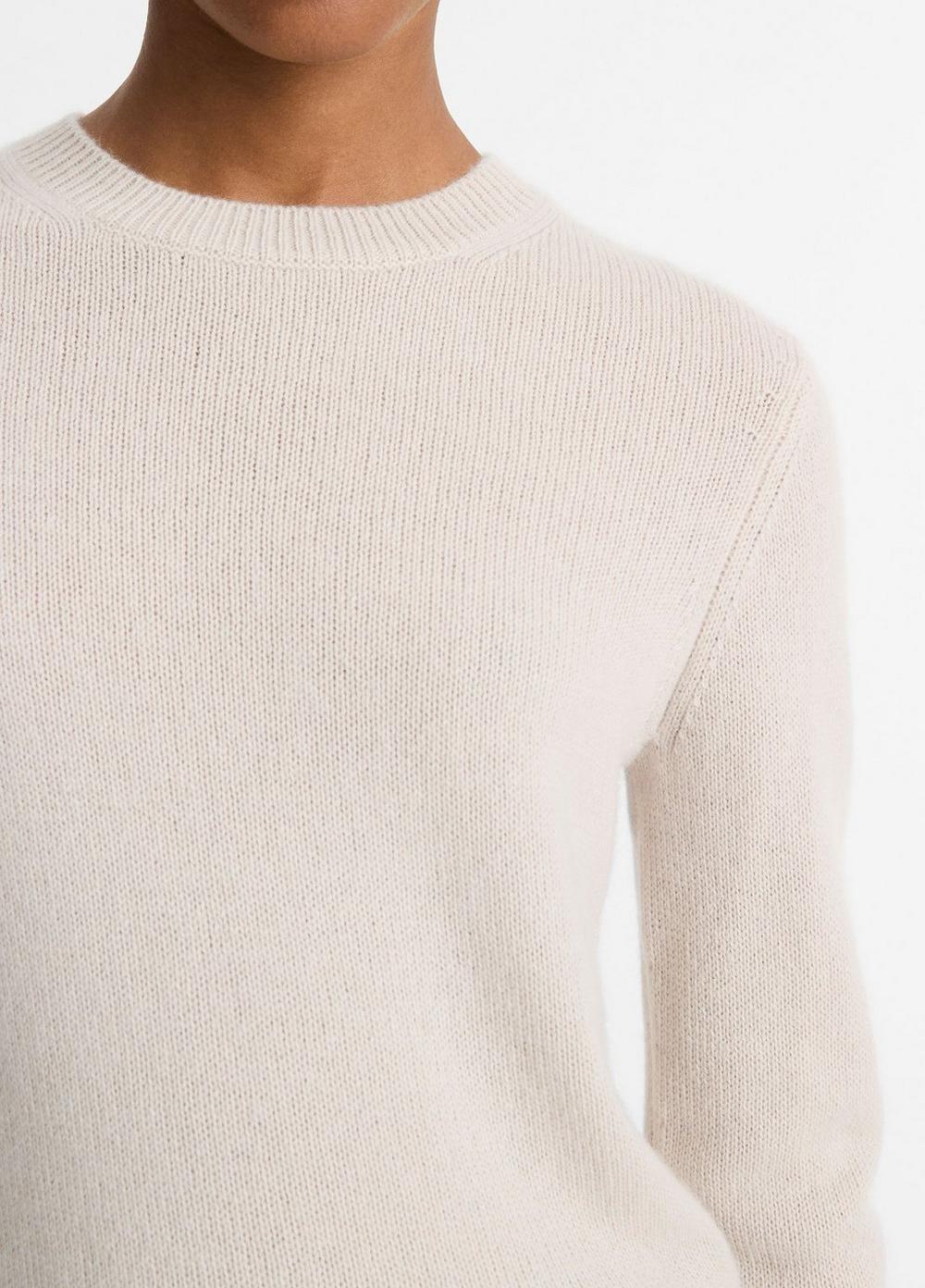 Womens Cashmere Crew Neck Sweater, Birch Stone, Size L Vince Product Image