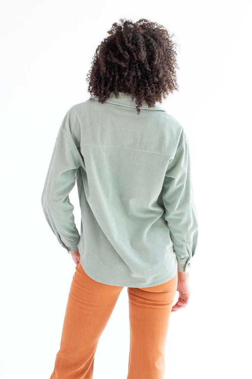 Jadeite Oversized Corduroy Shirt Product Image