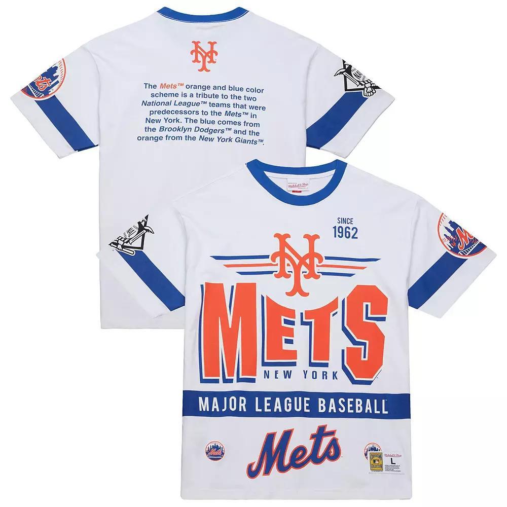 Men's Mitchell & Ness White New York Mets Cooperstown Collection Team Origins Premium T-Shirt, Size: Medium Product Image