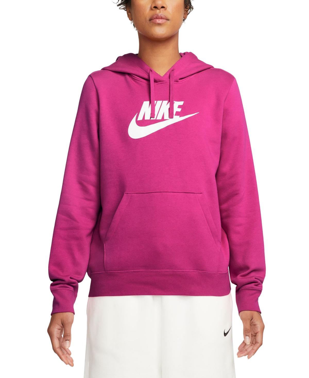 Nike Womens Sportswear Logo Club Fleece Pullover Hoodie Product Image