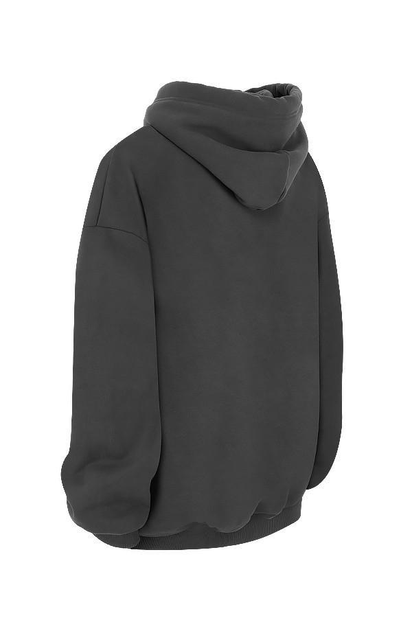 Halo  charcoal cotton fleece-back oversized hoodie Product Image