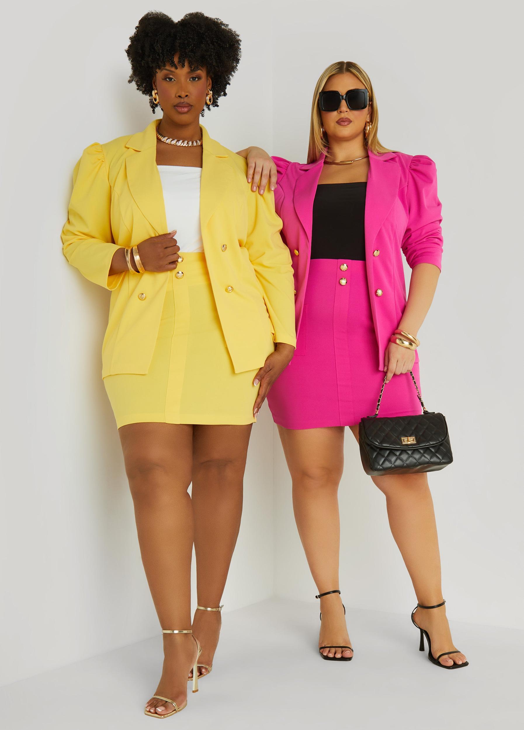 Button Front Crepe Blazer Product Image