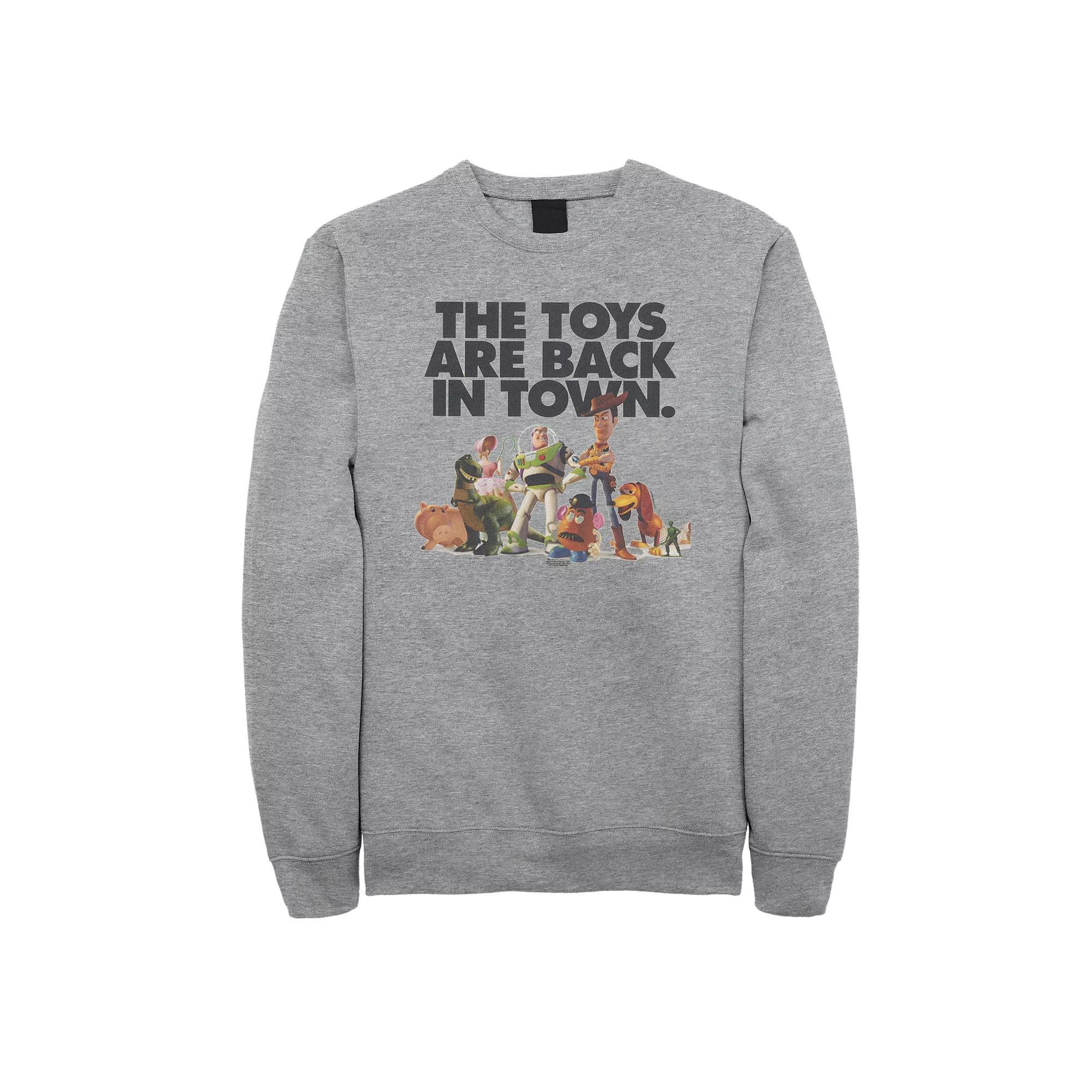 Disney / Pixar's Toy Story Men's Back In Town Sweatshirt, Size: Small, Athletic Grey Product Image