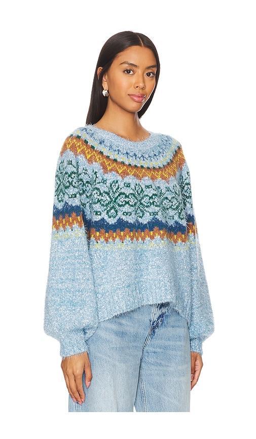 FREE PEOPLE Festive Frost Sweater In Blue Product Image