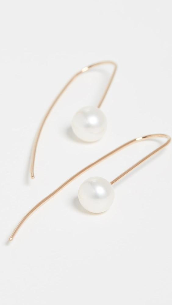 Zoe Chicco 14k Gold White Freshwater Cultured Pearl Wire Earrings | Shopbop Product Image