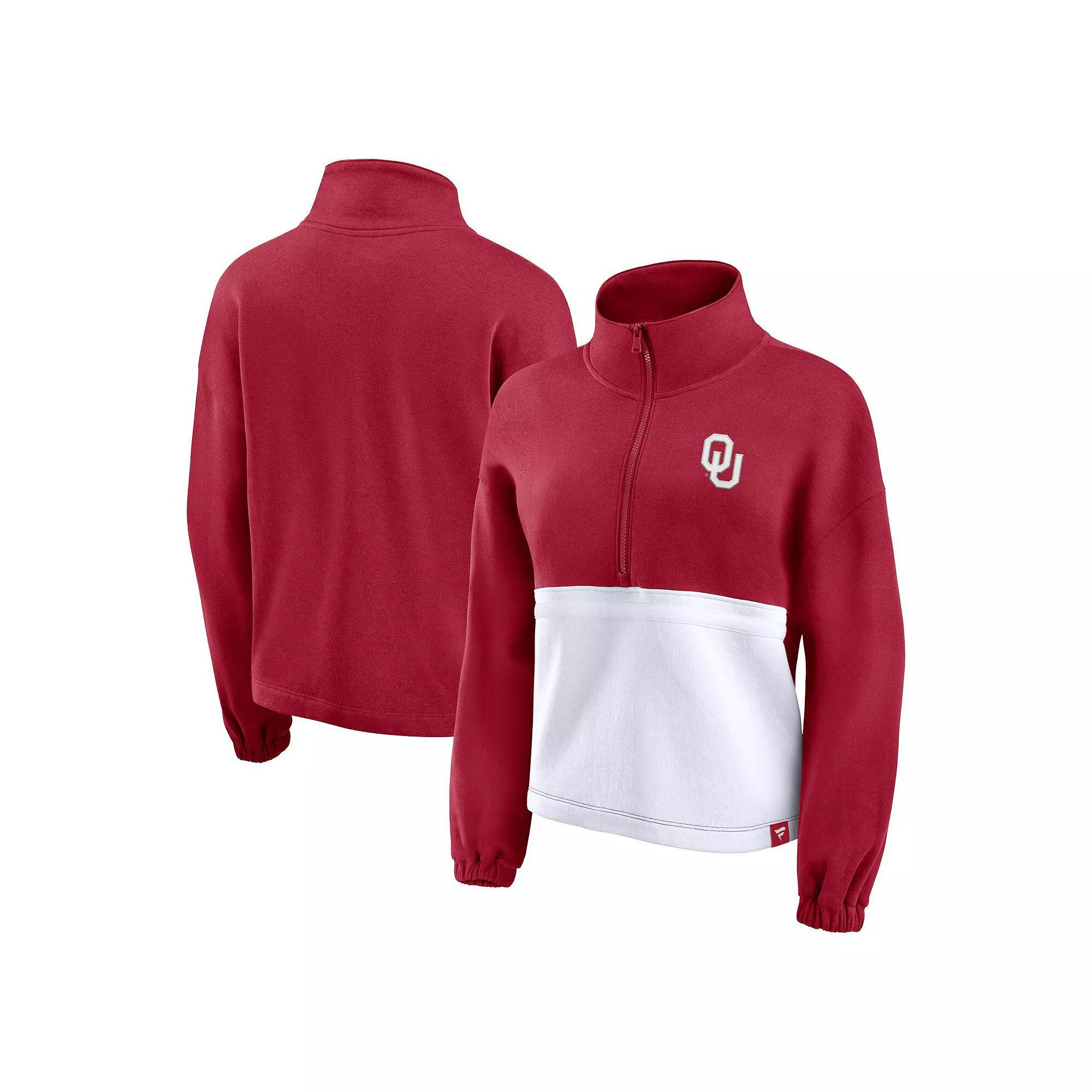 Women's Fanatics Branded Crimson Oklahoma Sooners Fleece Half-Zip Jacket, Size: 2XL, Red Product Image