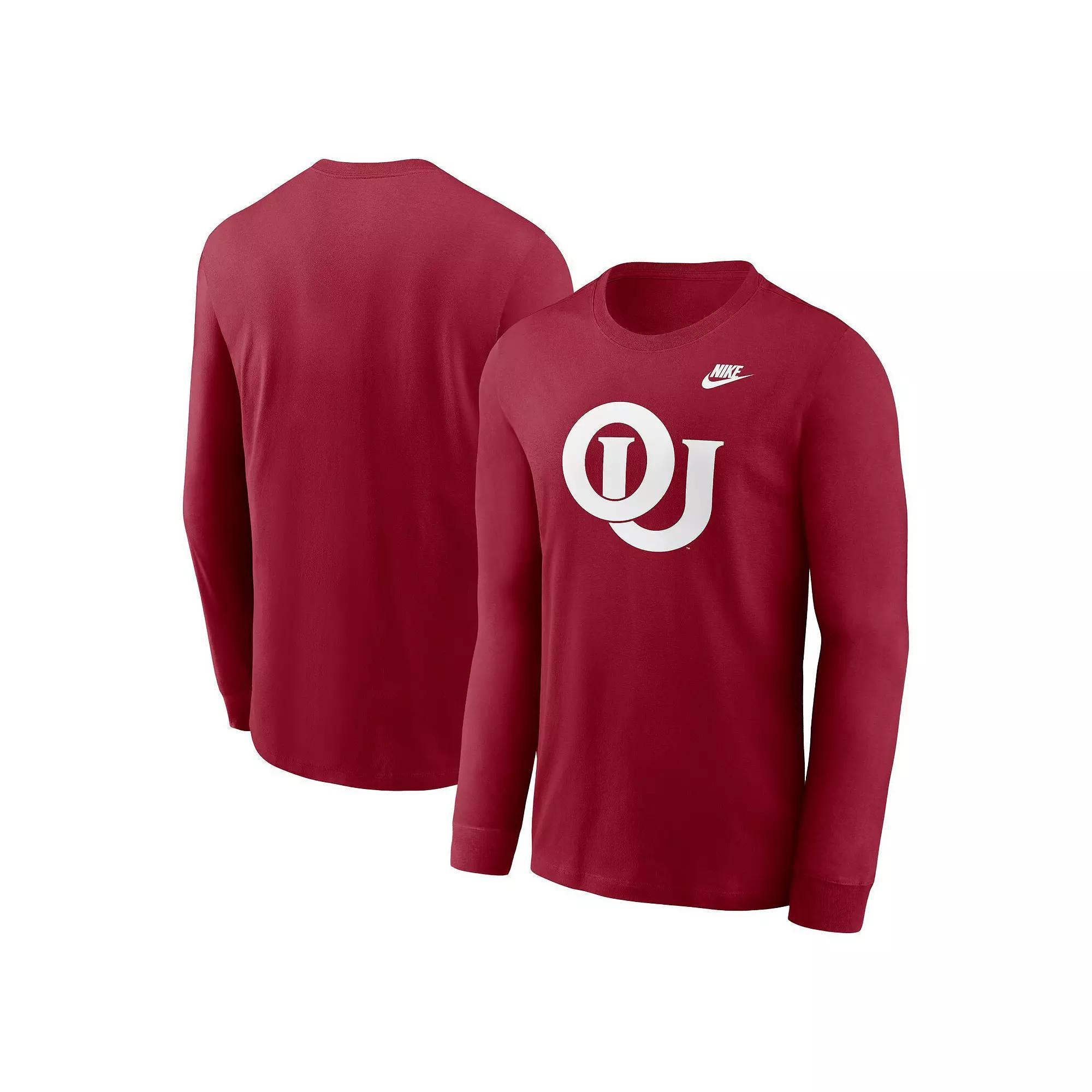 Men's Nike Crimson Oklahoma Sooners Legacy Primary Logo Long Sleeve T-Shirt,  Product Image