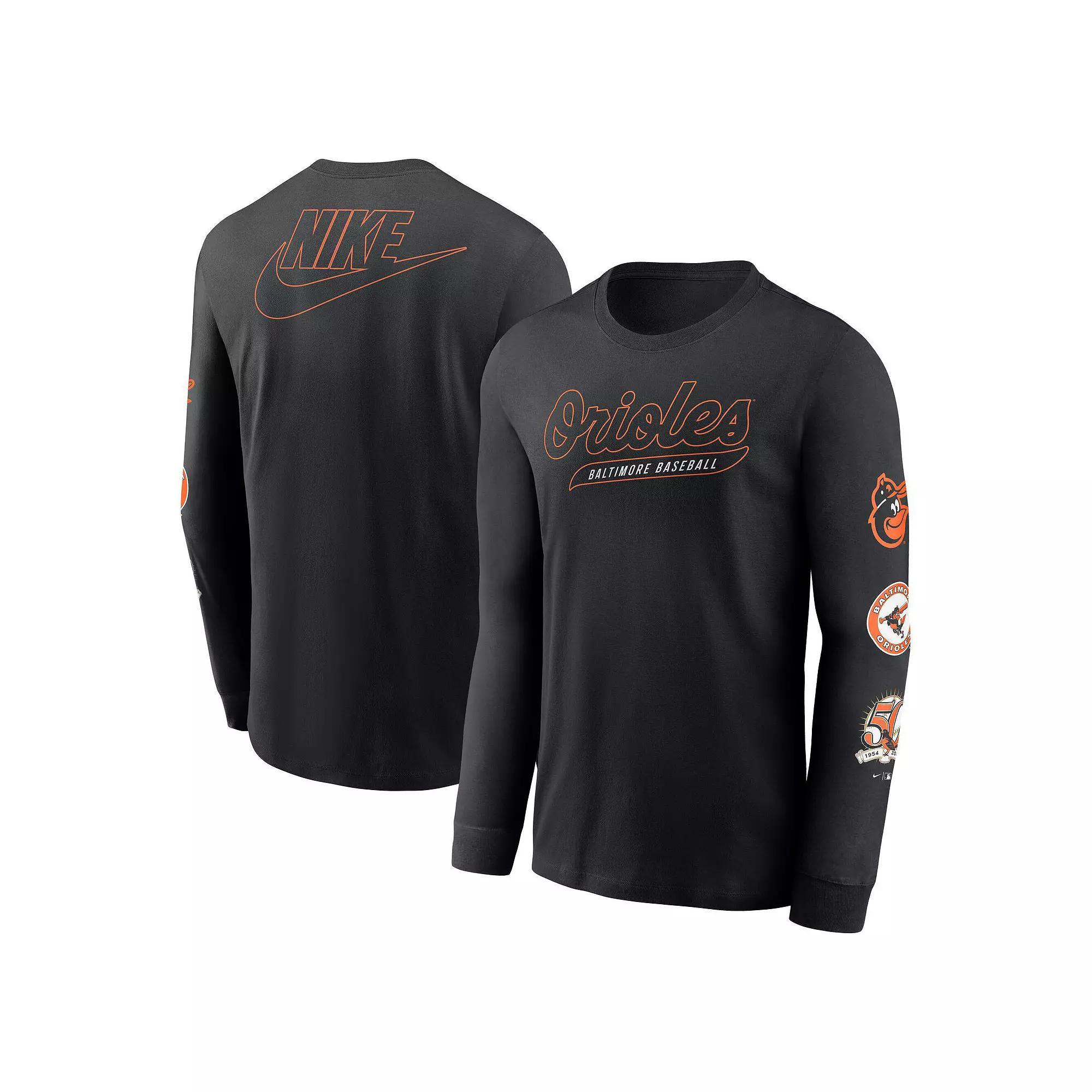 Men's Nike Black San Francisco Giants Cooperstown Collection Knockout Long Sleeve T-Shirt,  Product Image
