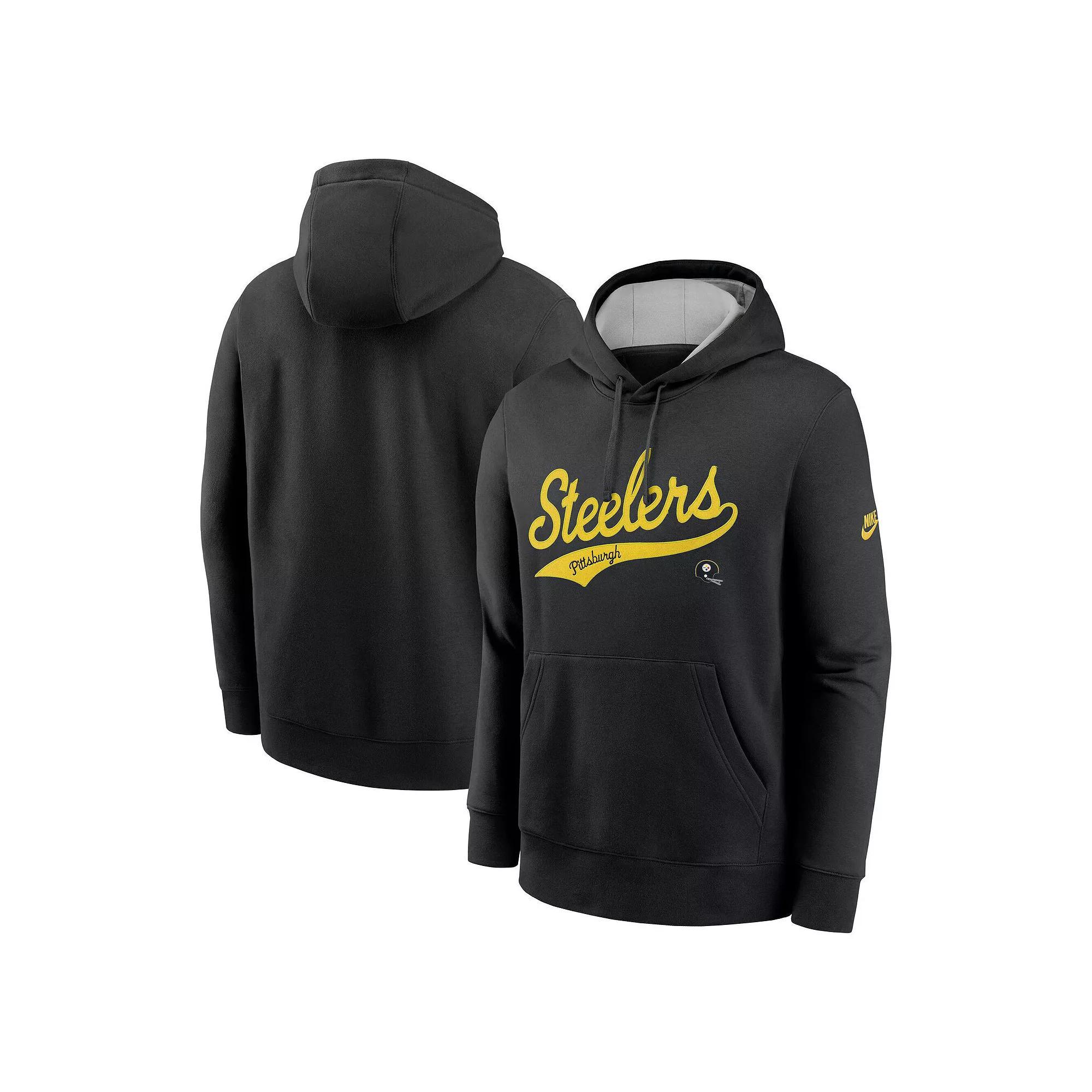 Men's Nike Black Pittsburgh Steelers Rewind Club Logo Pullover Hoodie,  Product Image