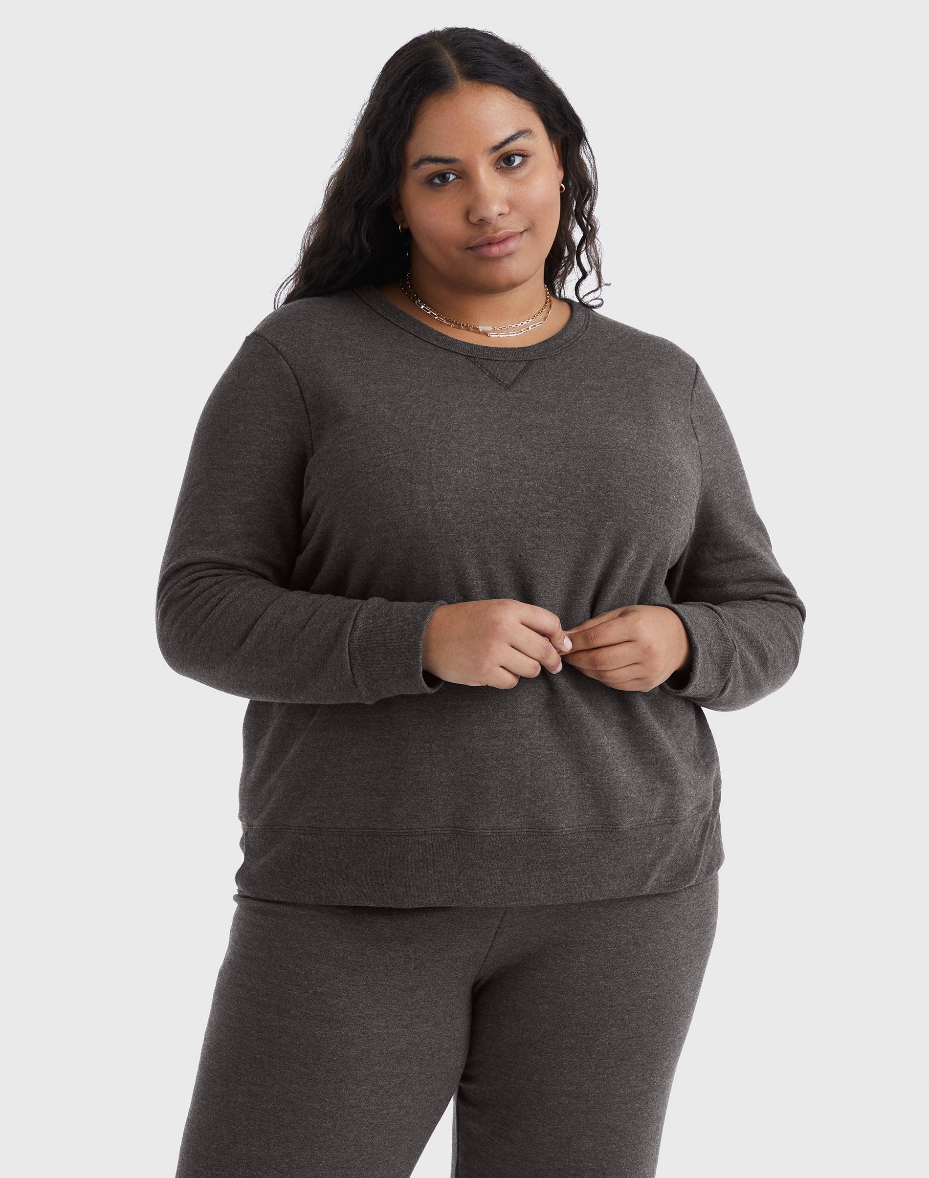 Plus Size Just My Size  Fleece Crew Sweatshirt, Women's, Size: 1XL, Slate Grey Product Image