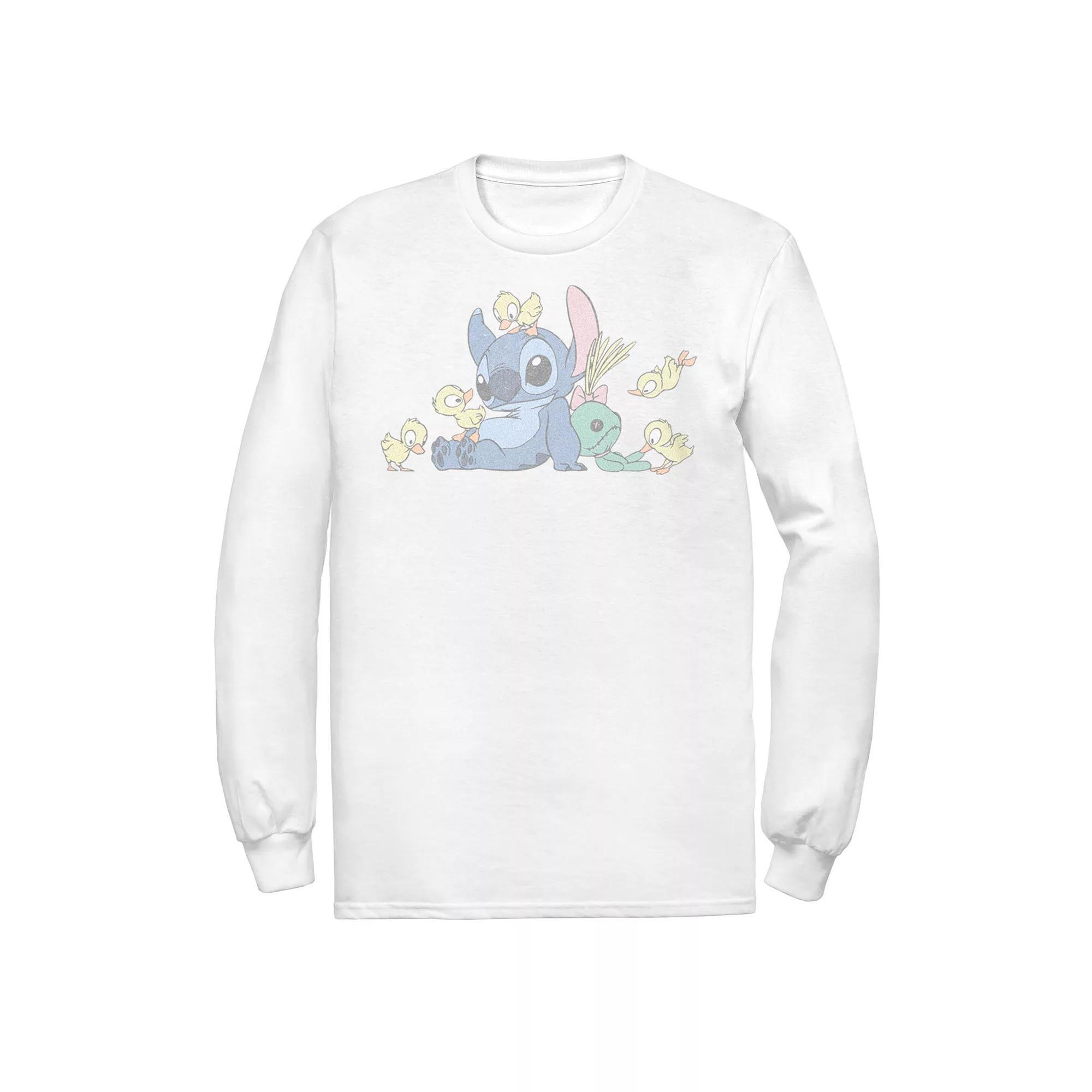 Disney's Lilo & Stitch Men's Ducky Kindness Stitch Long Sleeve Graphic Tee,  Product Image