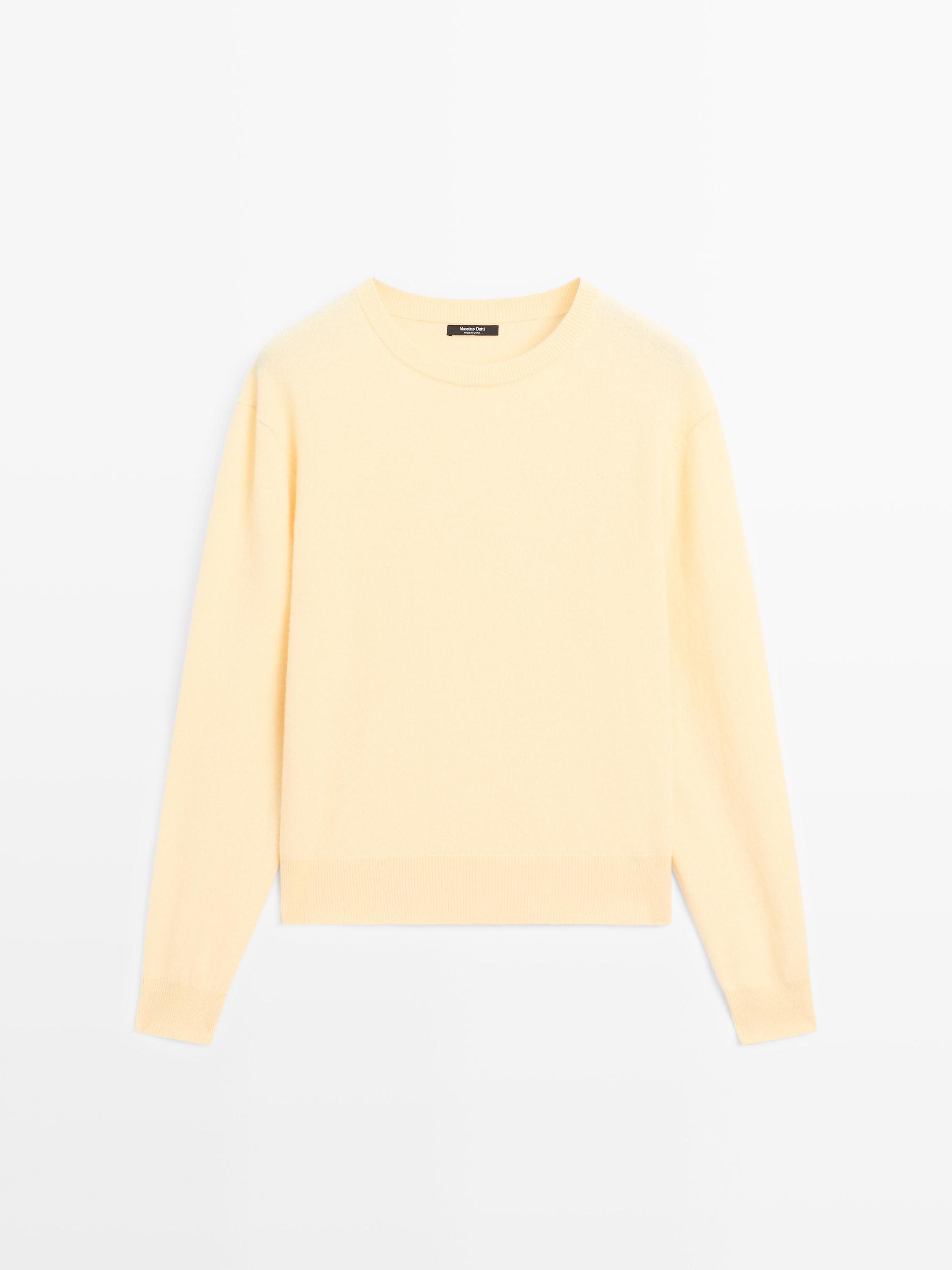 Wool blend crew neck knit sweater Product Image