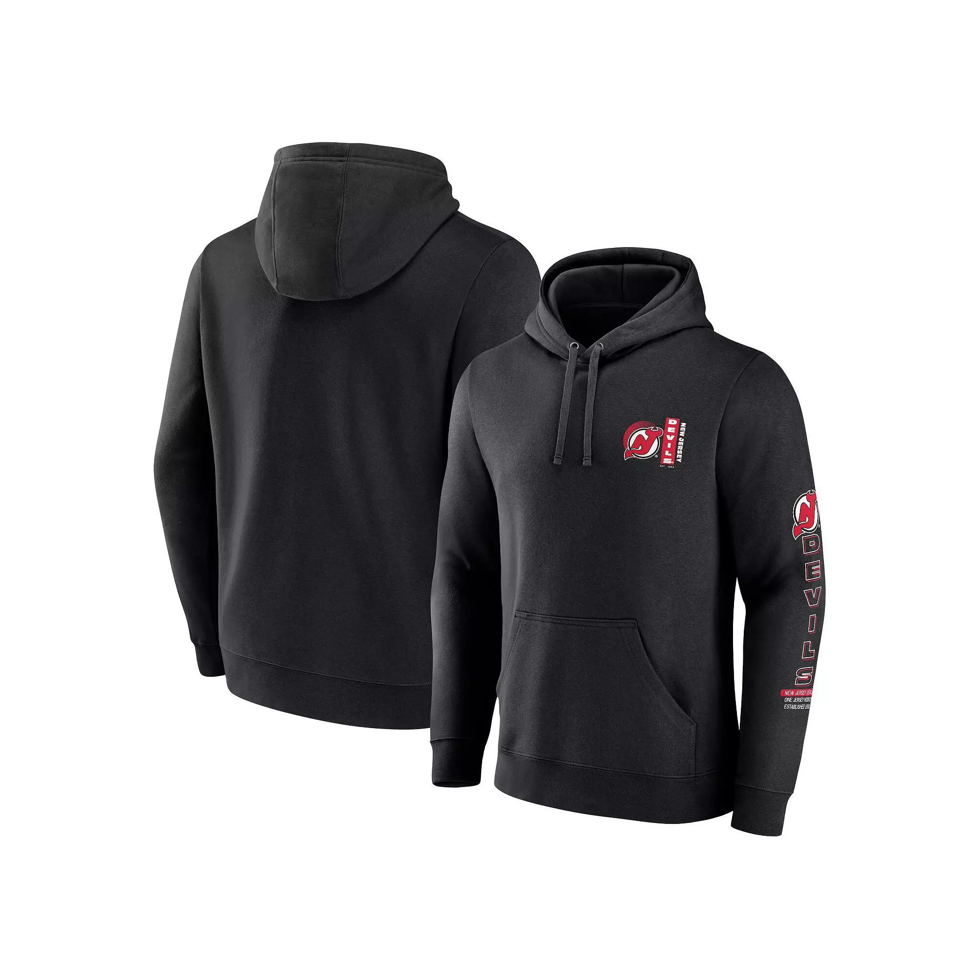 Men's Fanatics Black New Jersey Devils Revolution Pullover Hoodie,  Product Image