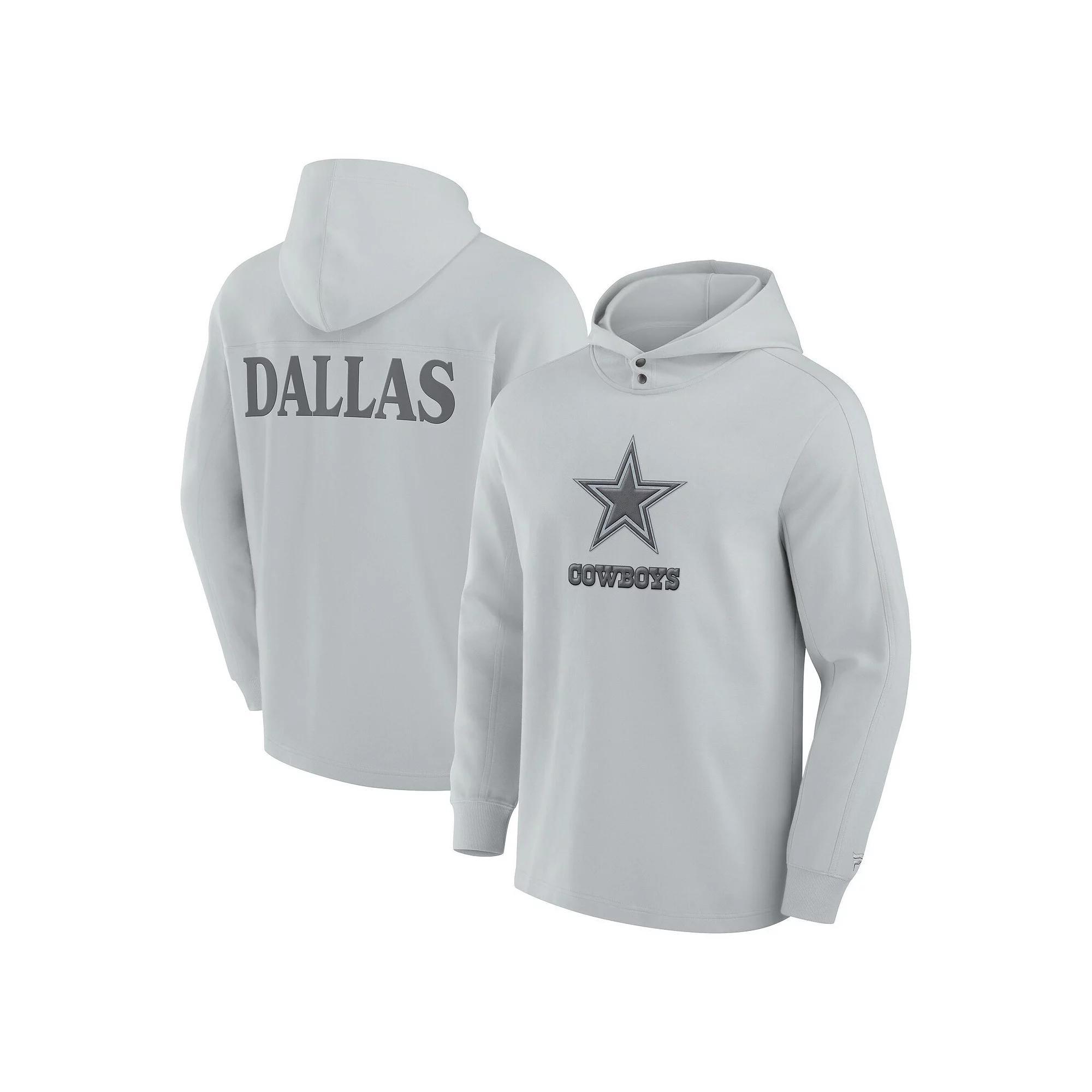 Men's Fanatics Gray Dallas Cowboys Elements Blaze Tri-Blend Long Sleeve Hoodie T-Shirt, Adult Unisex,  Product Image