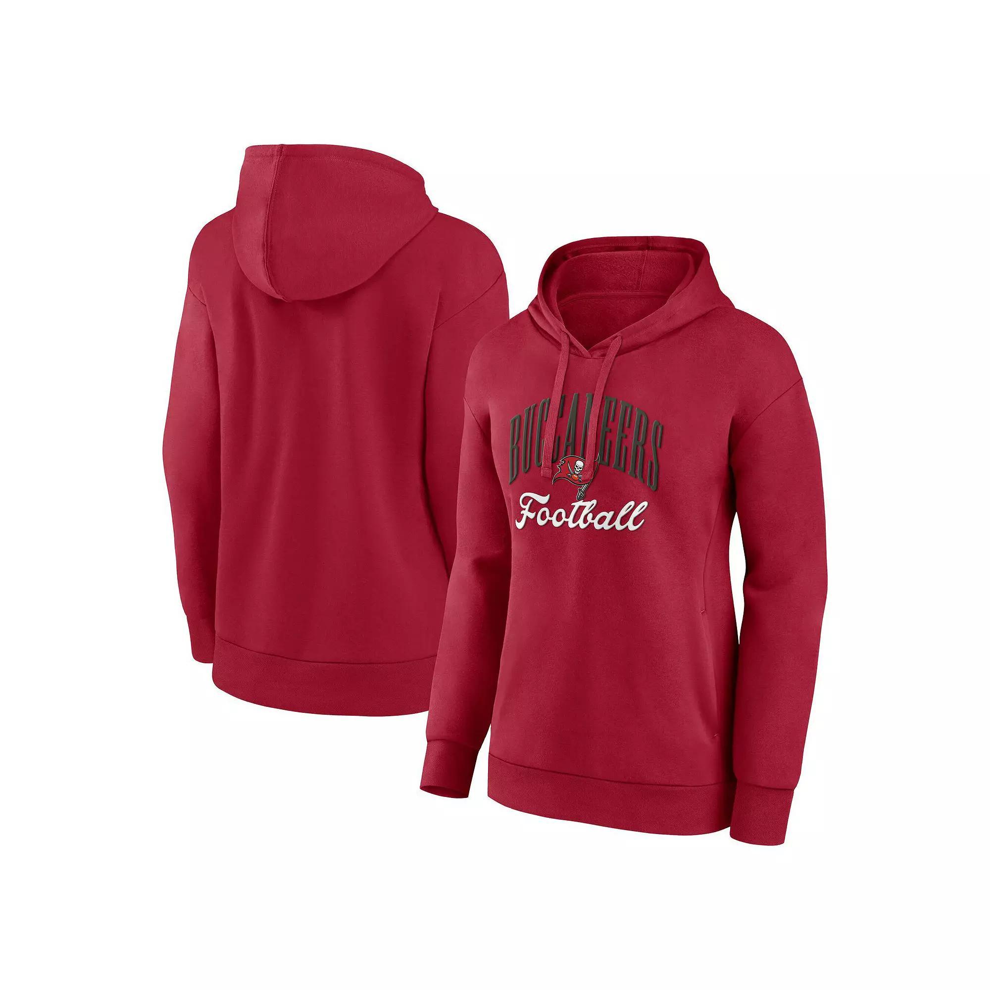 Women's Fanatics Red Tampa Bay Buccaneers Team Logo Victory Script Pullover Hoodie, Size: XL Product Image
