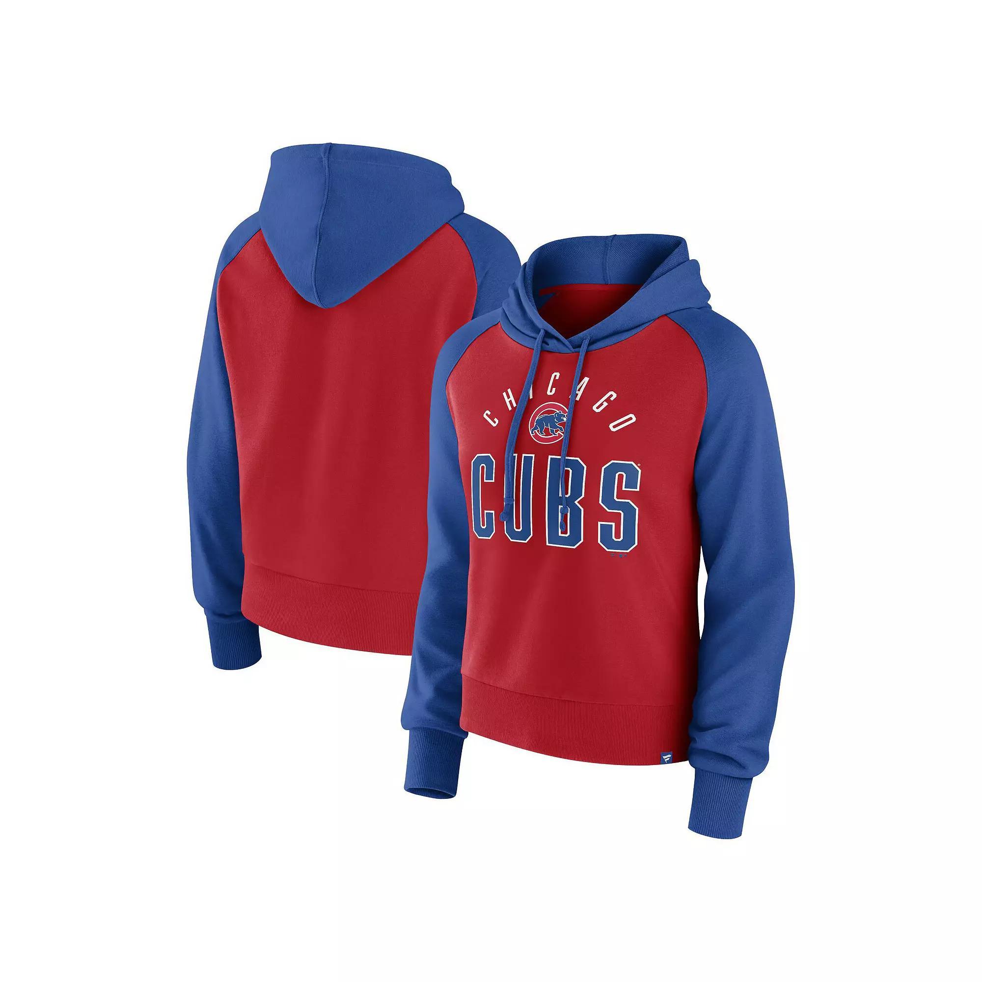 Women's Fanatics Branded Royal/Red Chicago Cubs Pop Fly Pullover Hoodie, Size: Small, Blue Product Image