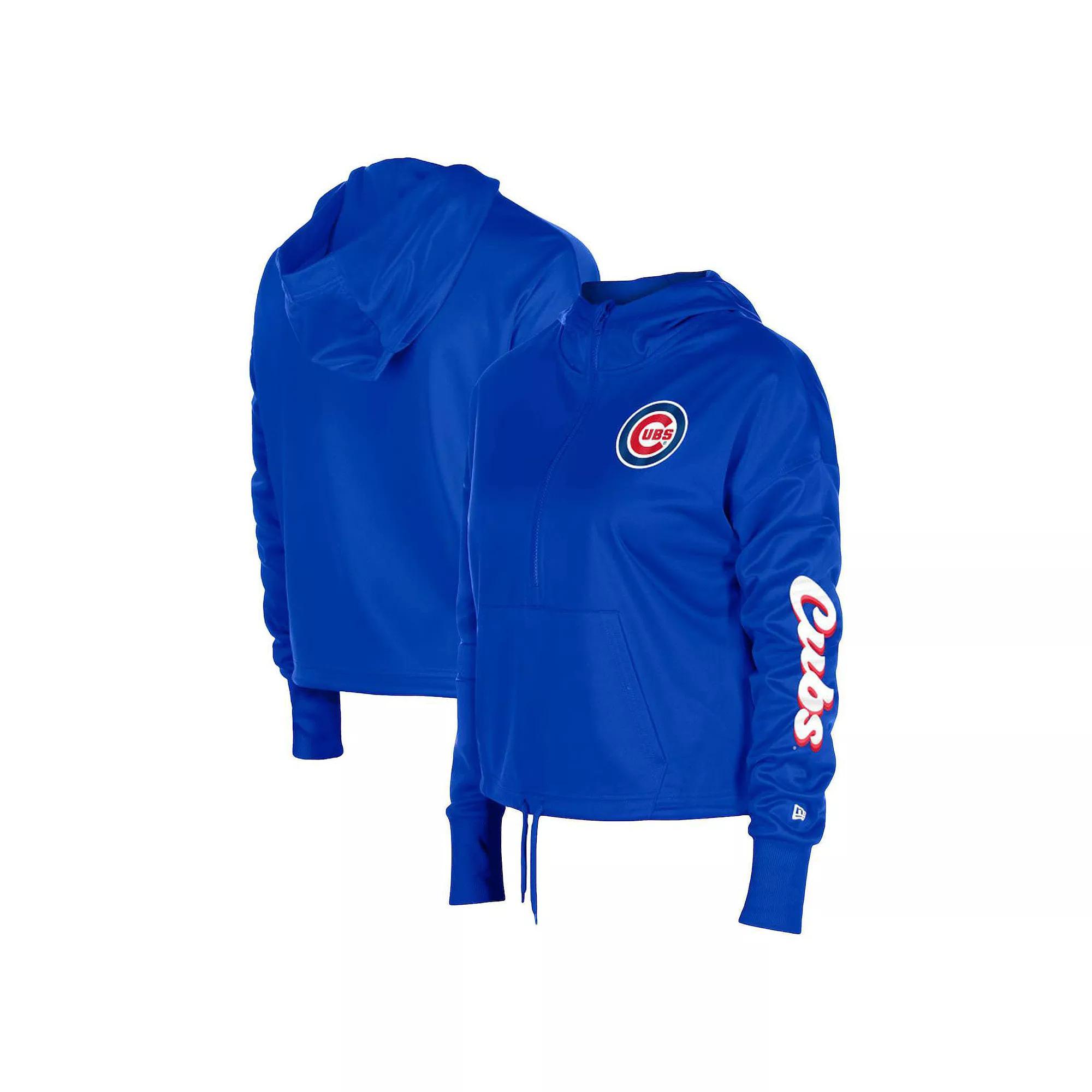 Women's New Era Royal Chicago Cubs Half-Zip Hoodie,  Product Image