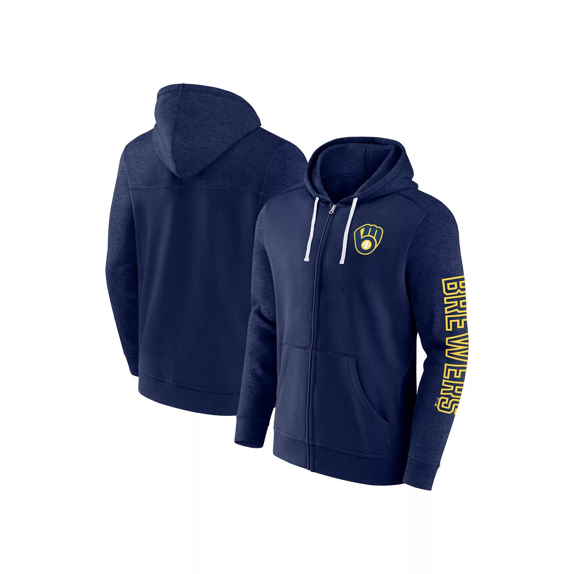 Men's Fanatics Branded Black Colorado Rockies Offensive Line Up Lightweight Full-Zip Hoodie,  Product Image