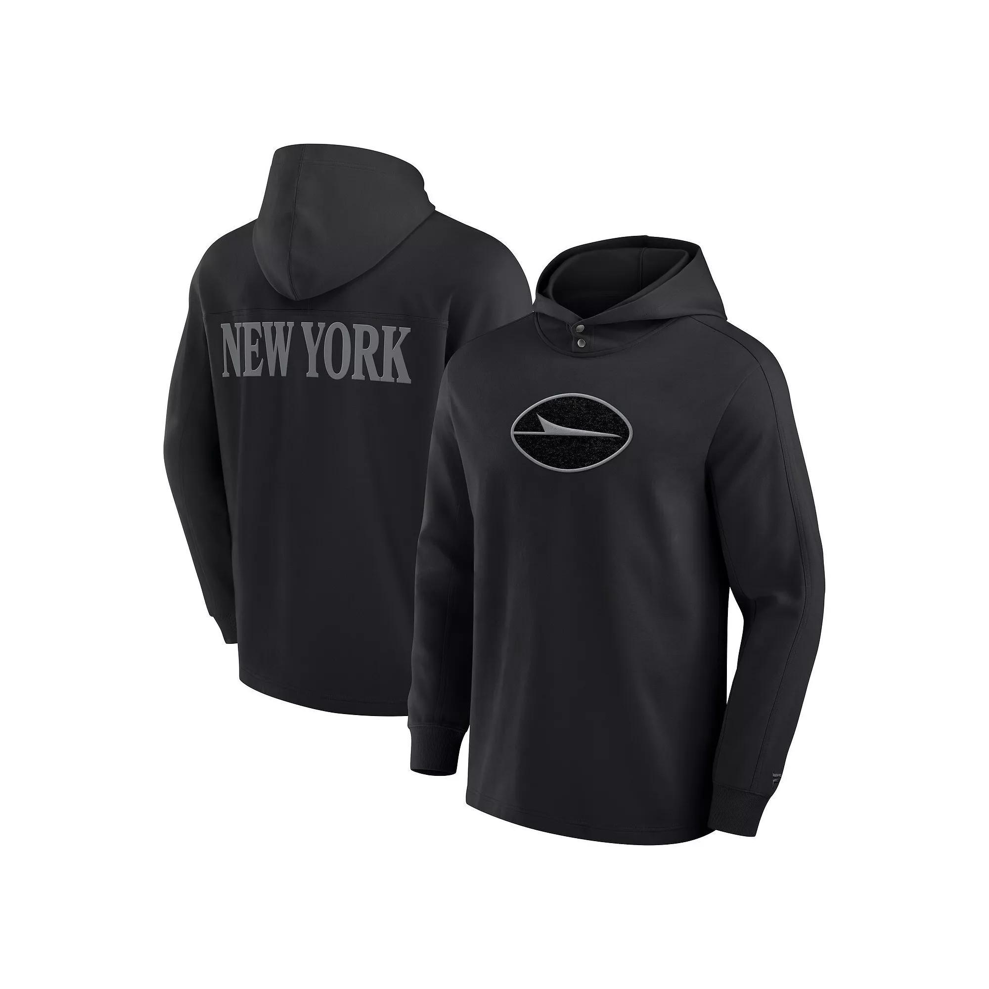 Men's Fanatics Black New York Jets Elements Blaze Tri-Blend Long Sleeve Hoodie T-Shirt, Adult Unisex,  Product Image