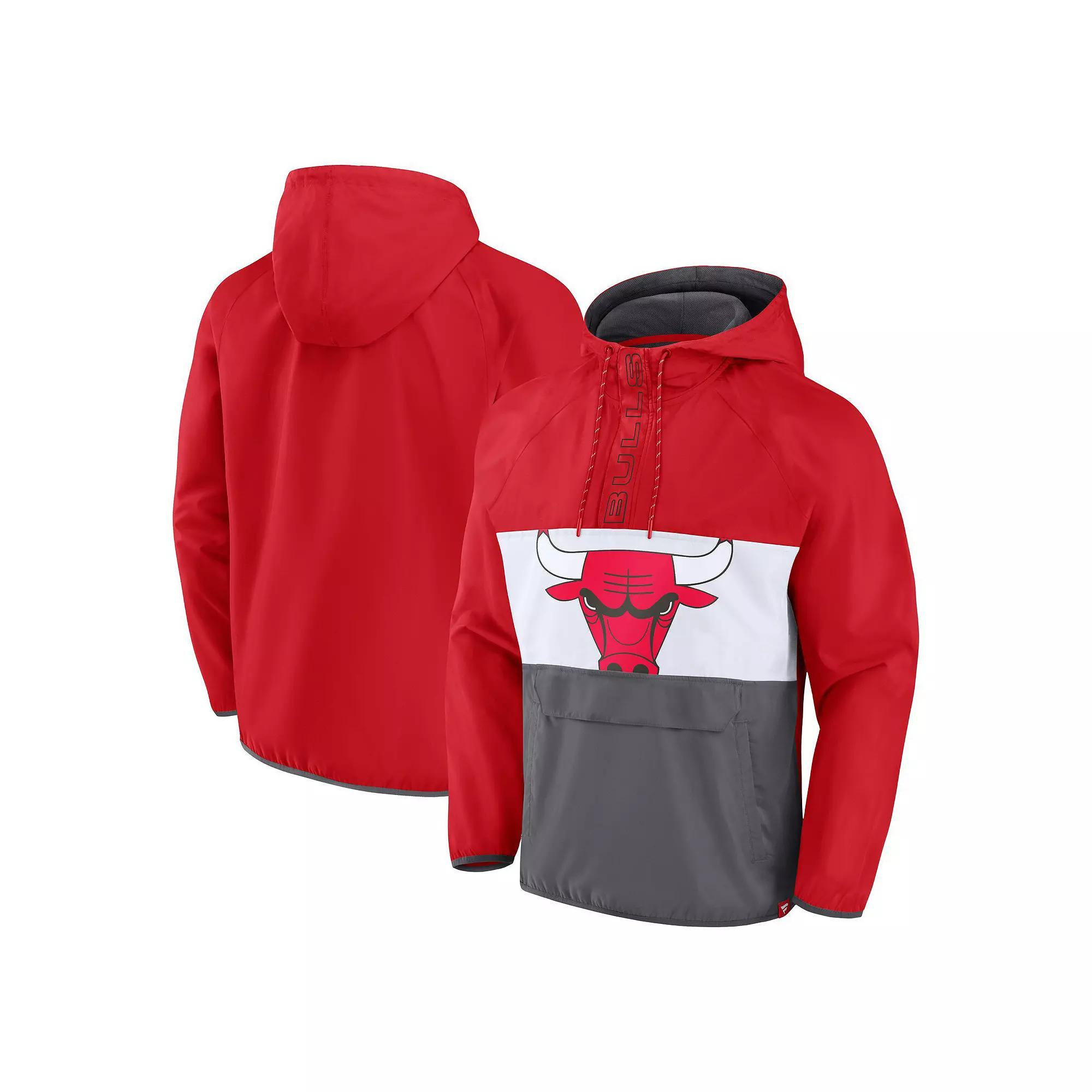 Men's Fanatics Branded Blue/Gray Dallas Mavericks Anorak Flagrant Foul Color-Block Raglan Hoodie Half-Zip Jacket,  Product Image