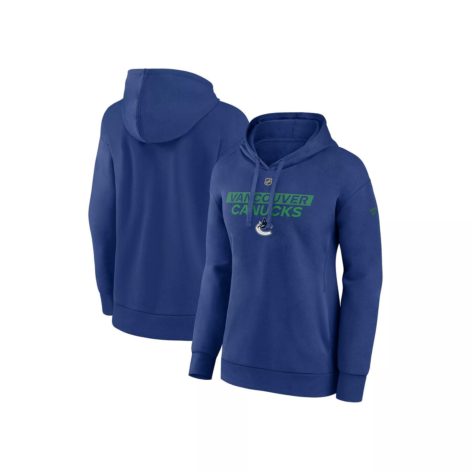 Women's Fanatics Blue Vancouver Canucks Authentic Pro Core Primary Fleece Pullover Hoodie,  Product Image