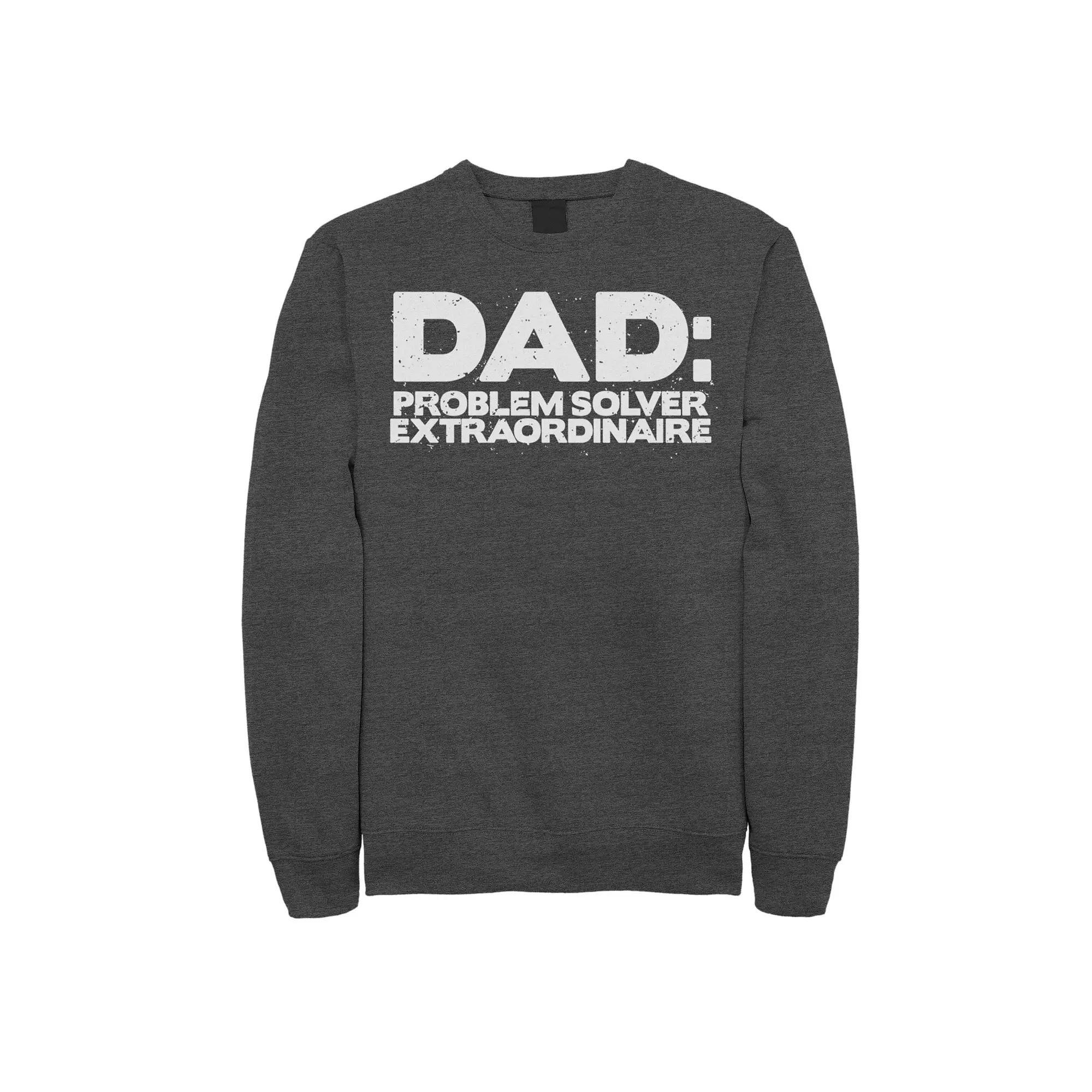 Men's Dad Problem Solver Extraordinaire Fleece Crewneck Sweatshirt, Size: XXL, Grey Heather Product Image