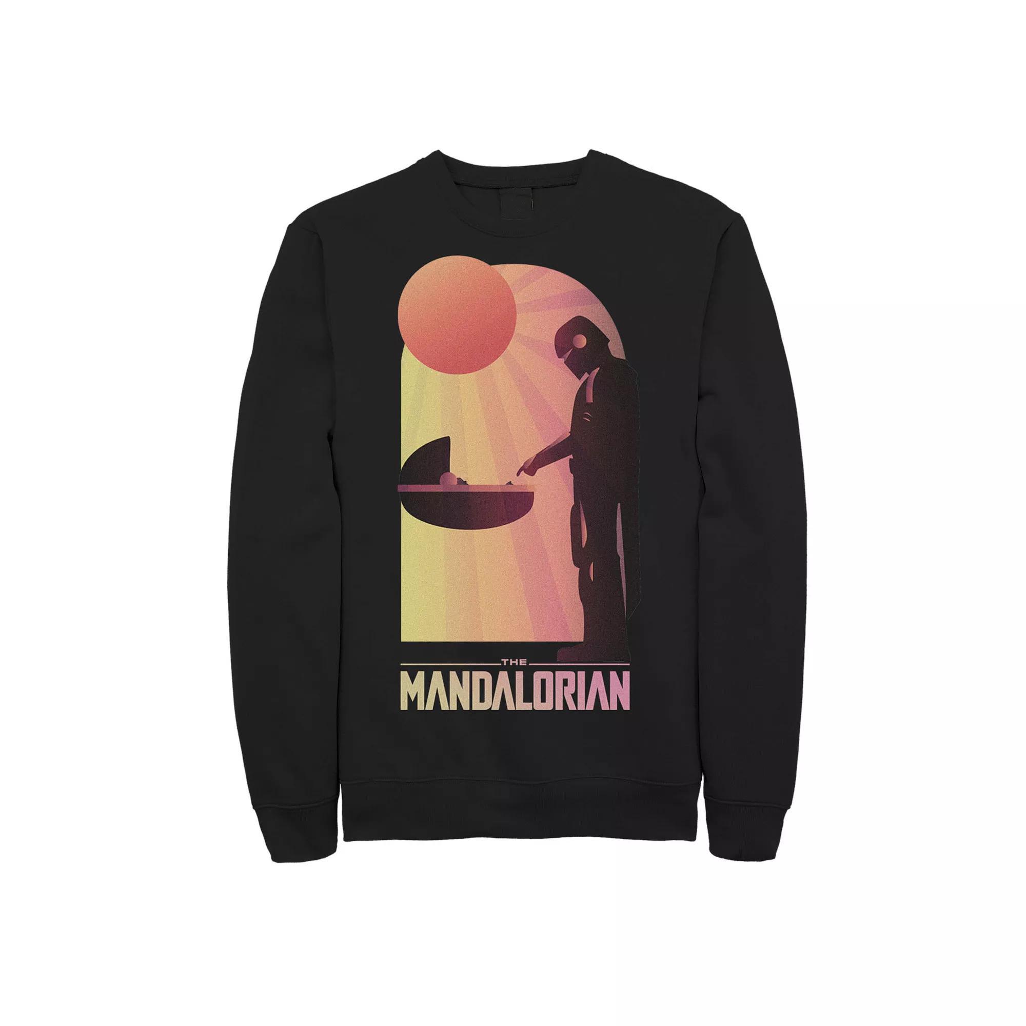 Men's Star Wars The Mandalorian The Child Sunset Meeting Sweatshirt,  Product Image