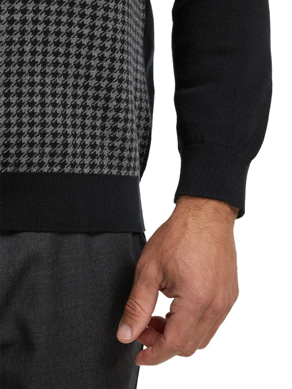 Cotton Button Front Polo - Black/grey Product Image