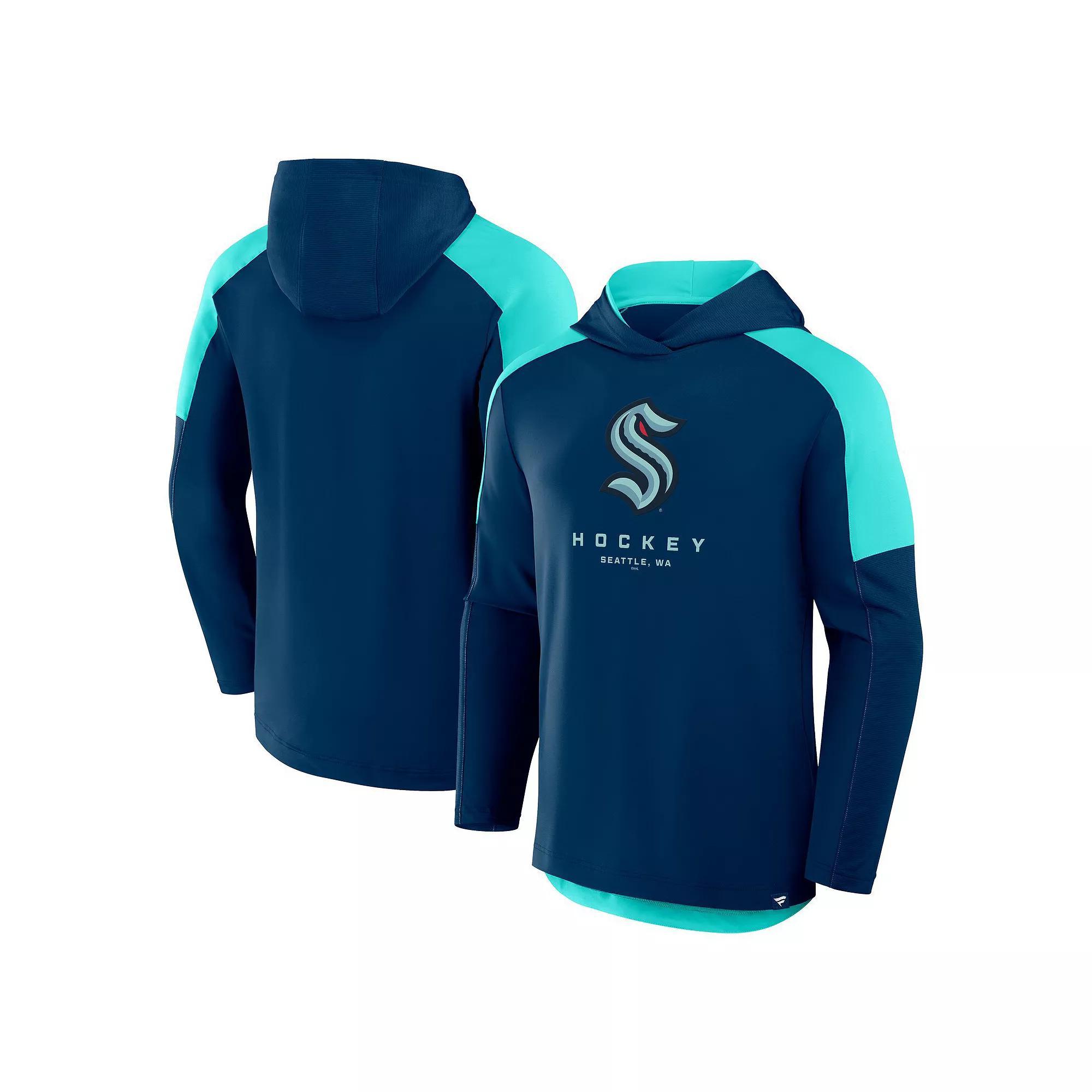 Men's Fanatics Deep Sea Blue Seattle Kraken Meta Game Transitional Pullover Hoodie,  Product Image