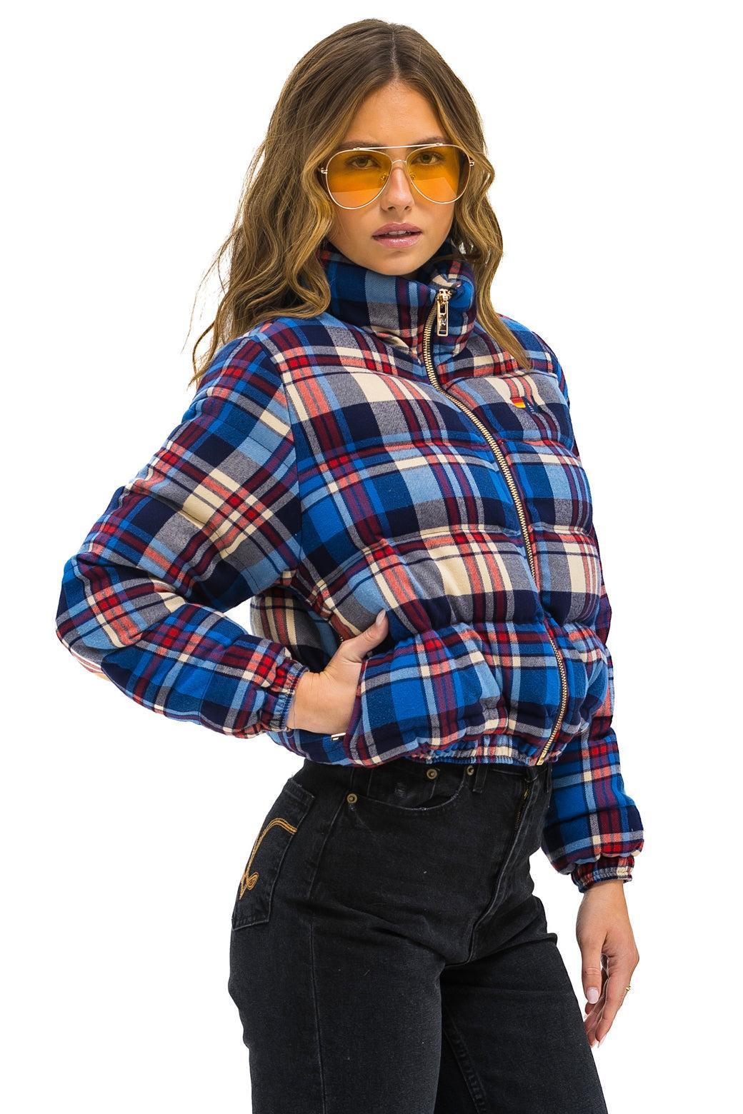 APRES PLAID PUFFER JACKET - PATRIOT PLAID Female Product Image